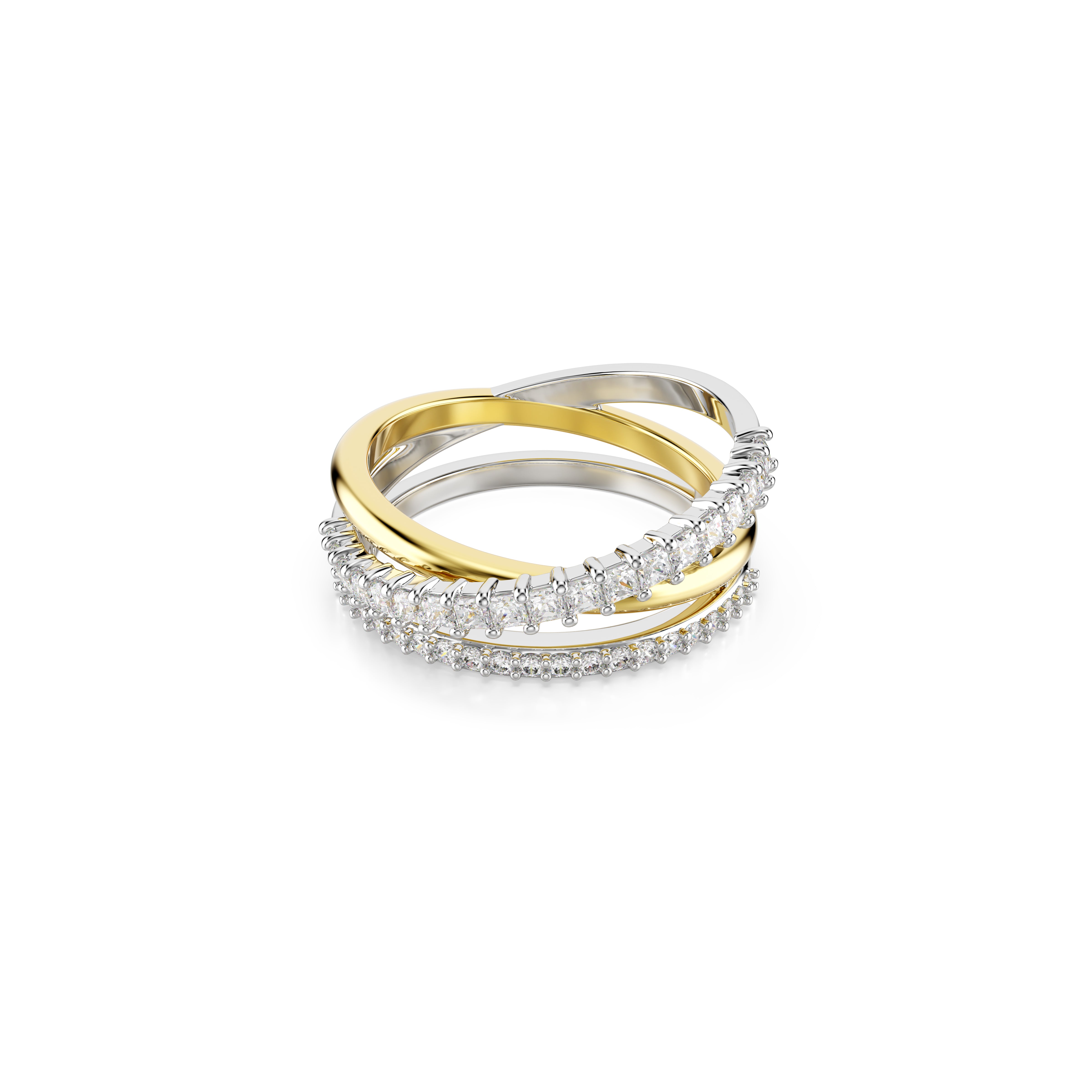 Hyperbola Yüzük, Karişik Kesim, Beyaz, Karişik Metal Kaplama, 52