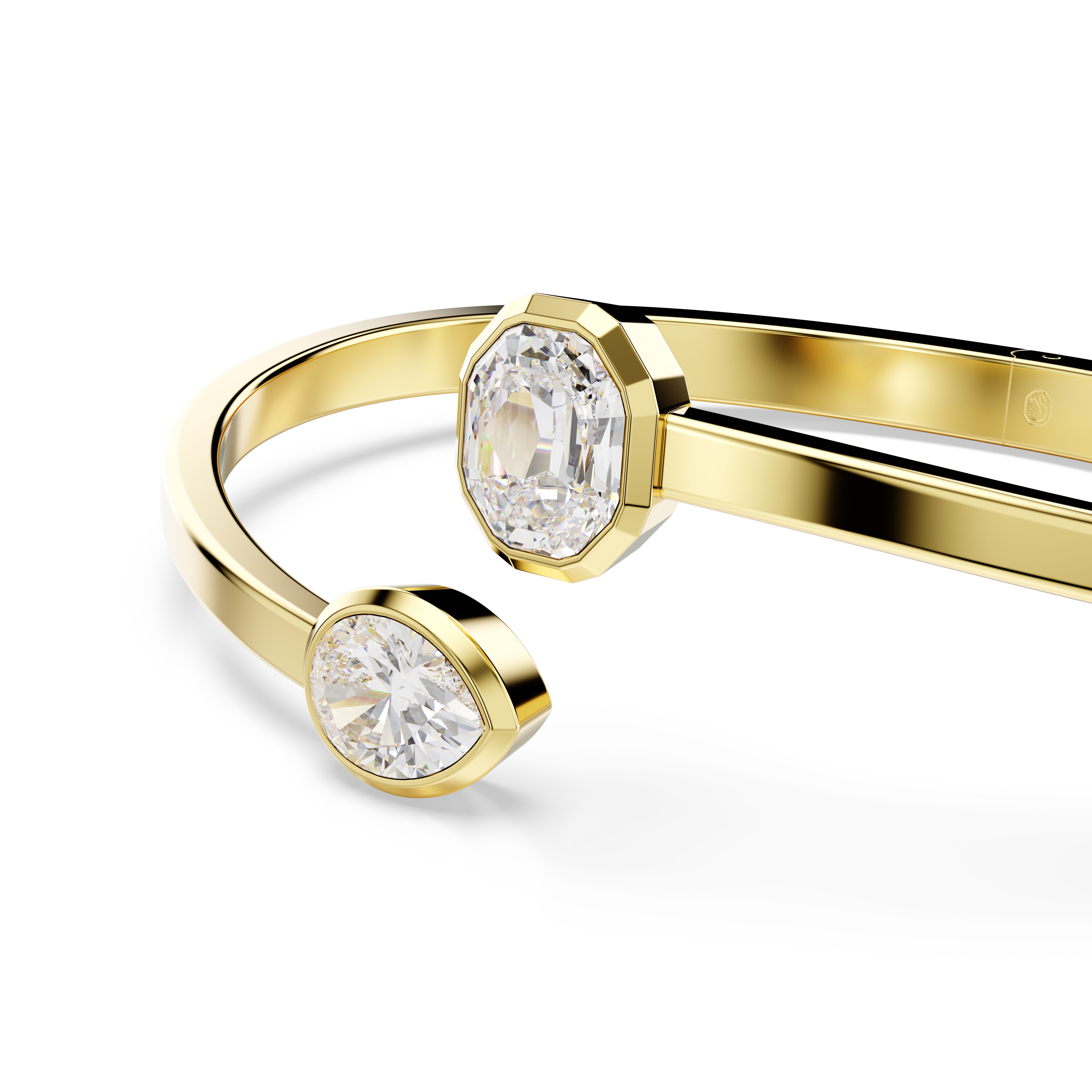 Imber Bangle Bileklik, Karişik Kesim, Beyaz, Altin Rengi Kaplama