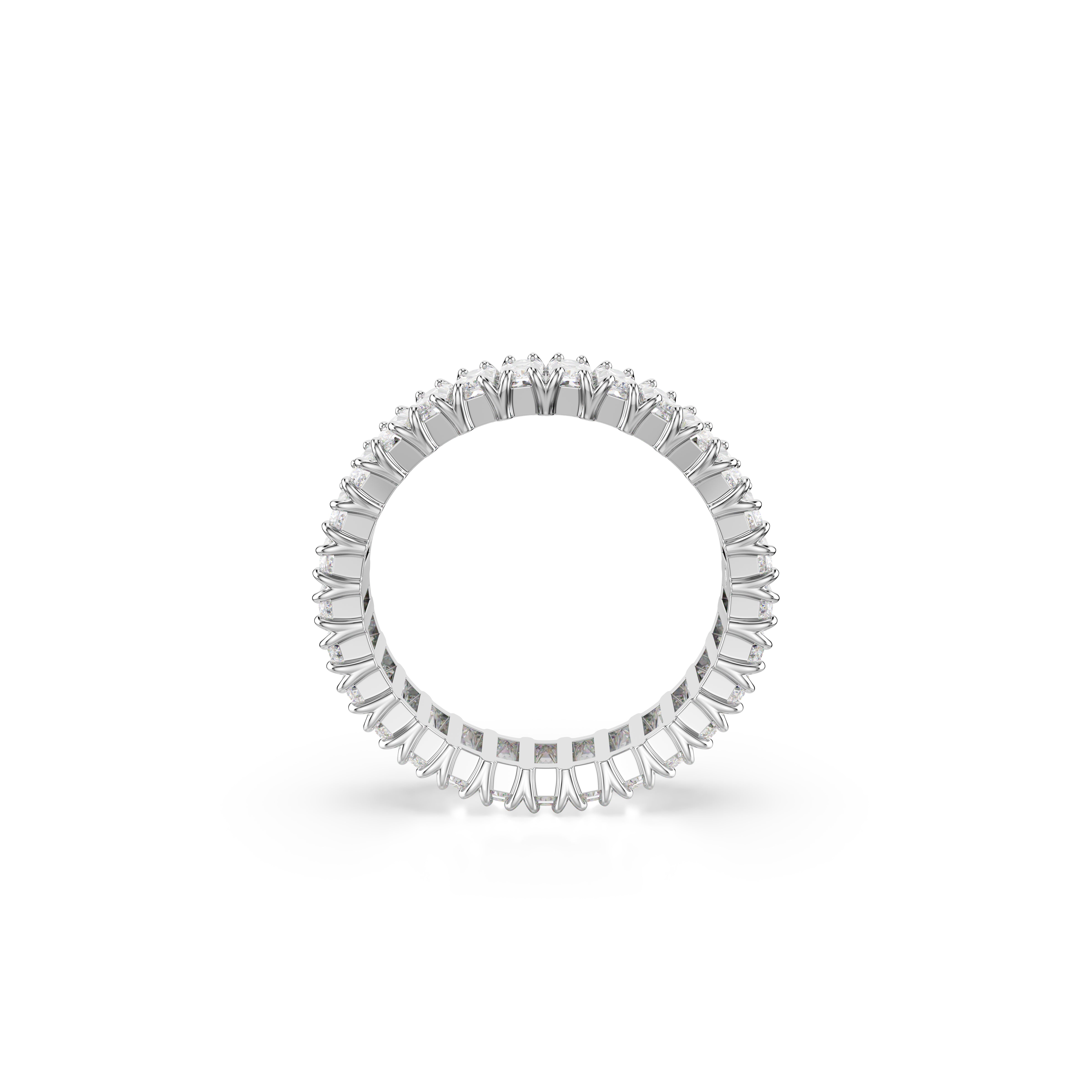 Matrix Yüzük, Baget Kesim, Beyaz, Gümüş Renk Kaplama