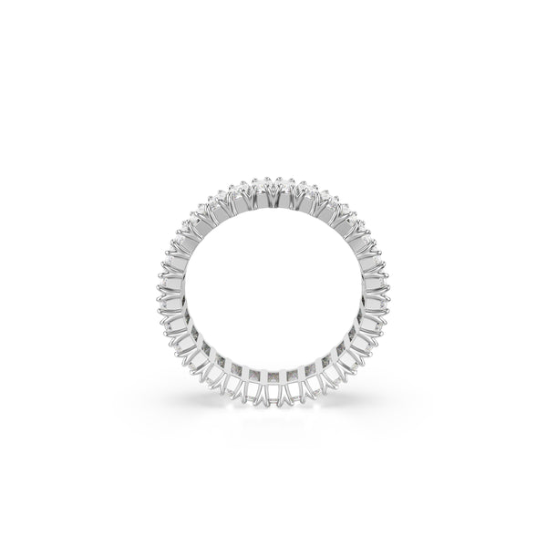 Matrix Yüzük, Baget Kesim, Beyaz, Gümüş Renk Kaplama