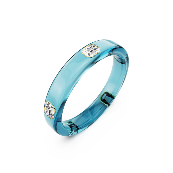Dulcis Bangle Bileklik, Octagon Kesim, Mavi, Altin Rengi Kaplama