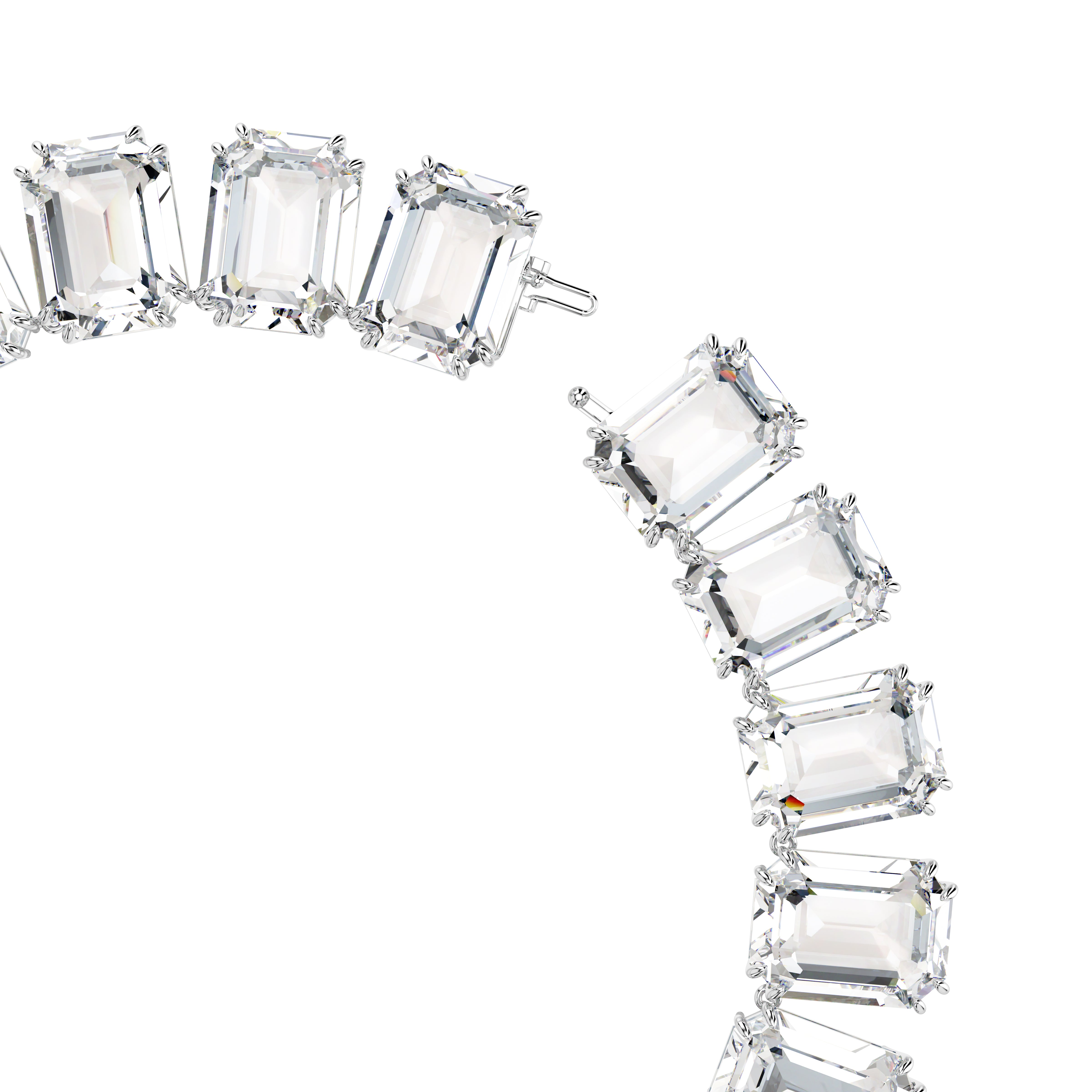 Millenia Kolye, Büyük Kristaller, Sekizgen Kesim, Beyaz, Rodyum Kaplama