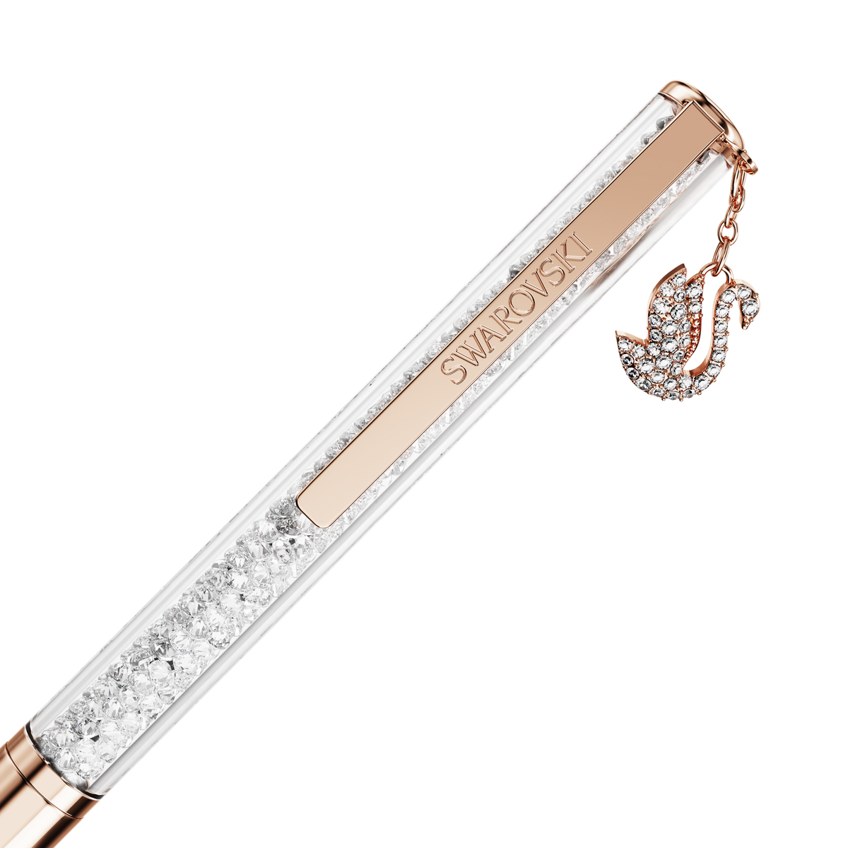 Crystalline Tükenmez Kalem, Kuğu, Pembe Altın Rengi Kaplama