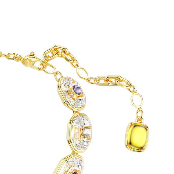 Chroma Tennis Bileklik, Octagon Kesim, Çok Renkli, Altin Rengi Kaplama