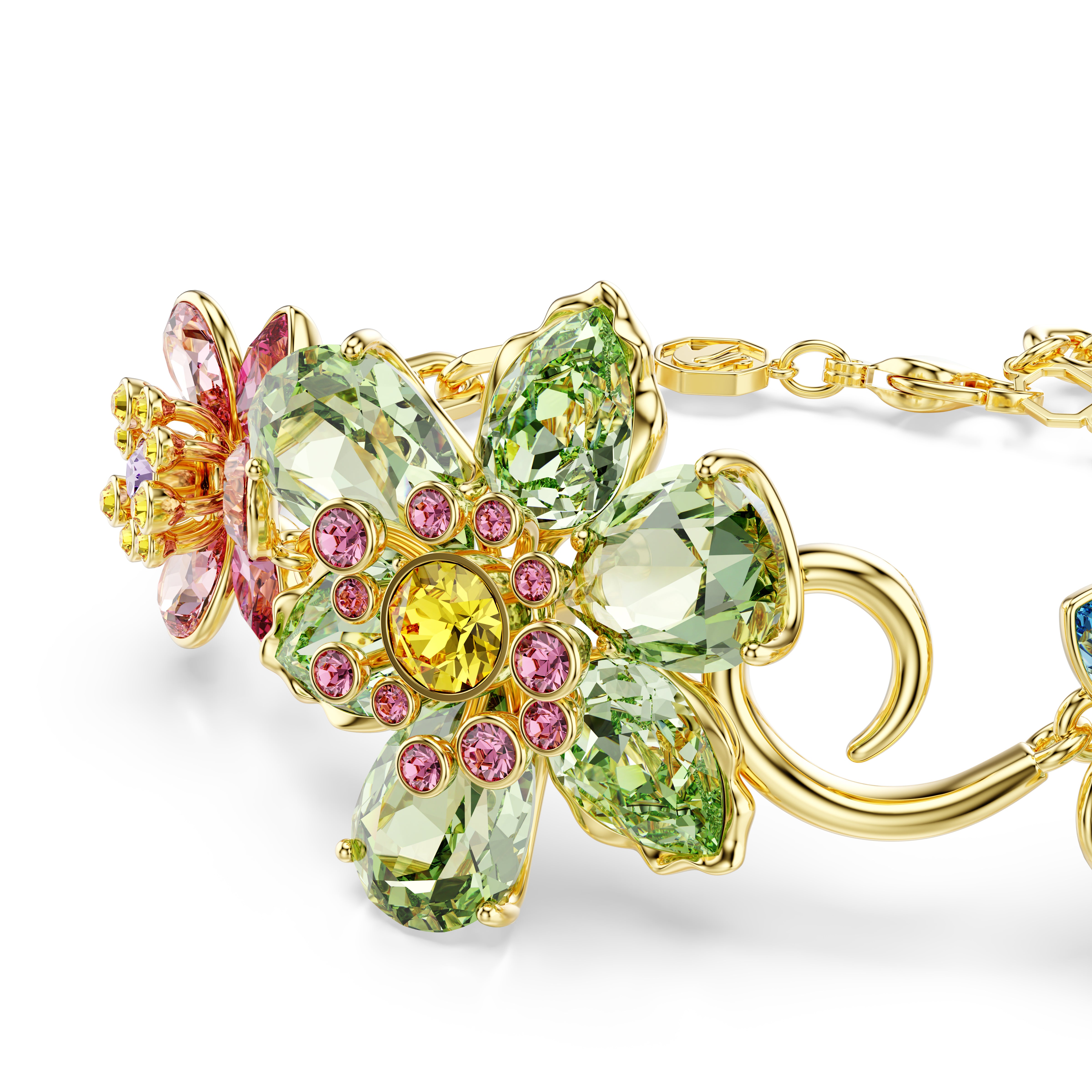 Idyllia Bileklik, Karişik Kesim, Çiçek, Çok Renkli, Altin Rengi Kaplama