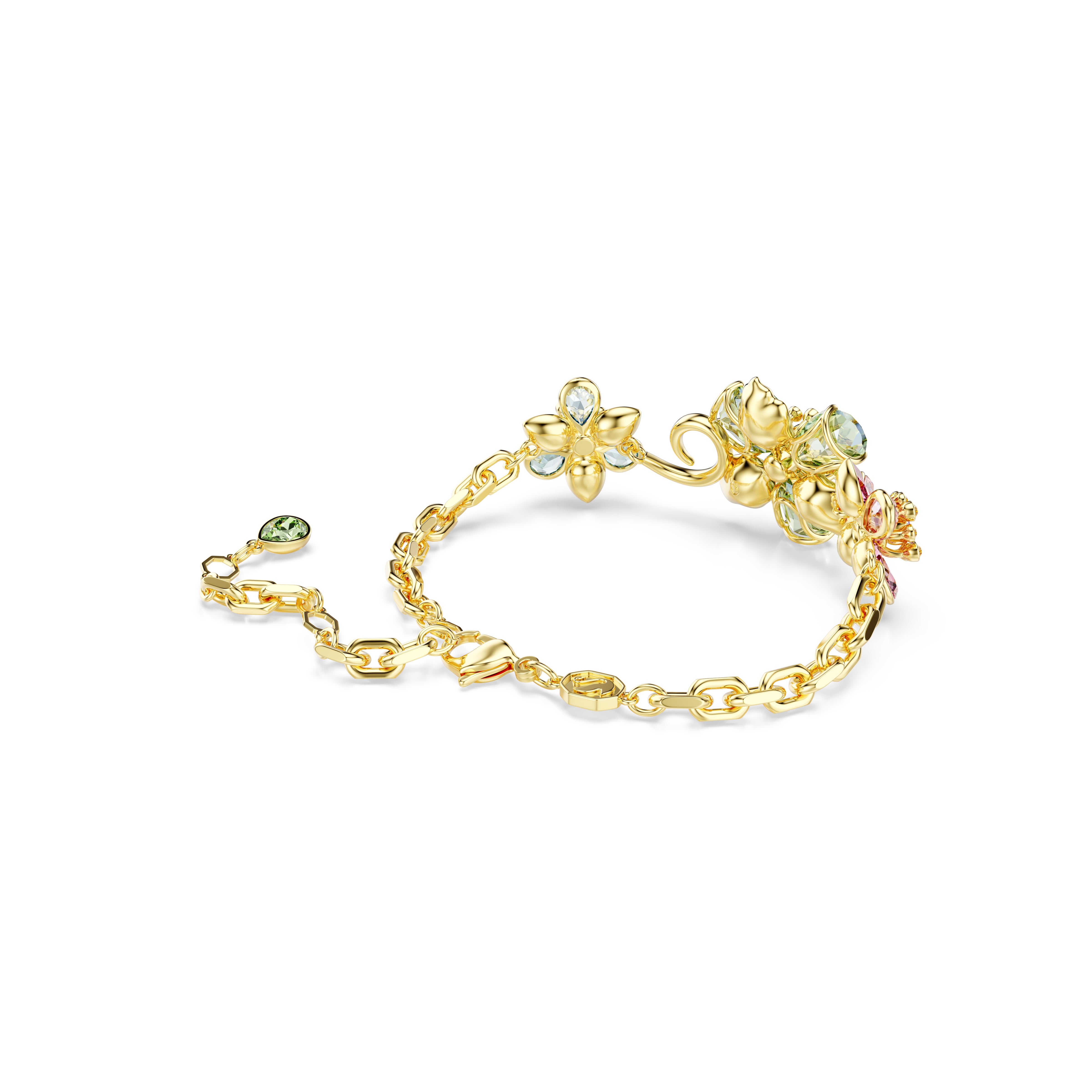 Idyllia Bileklik, Karişik Kesim, Çiçek, Çok Renkli, Altin Rengi Kaplama