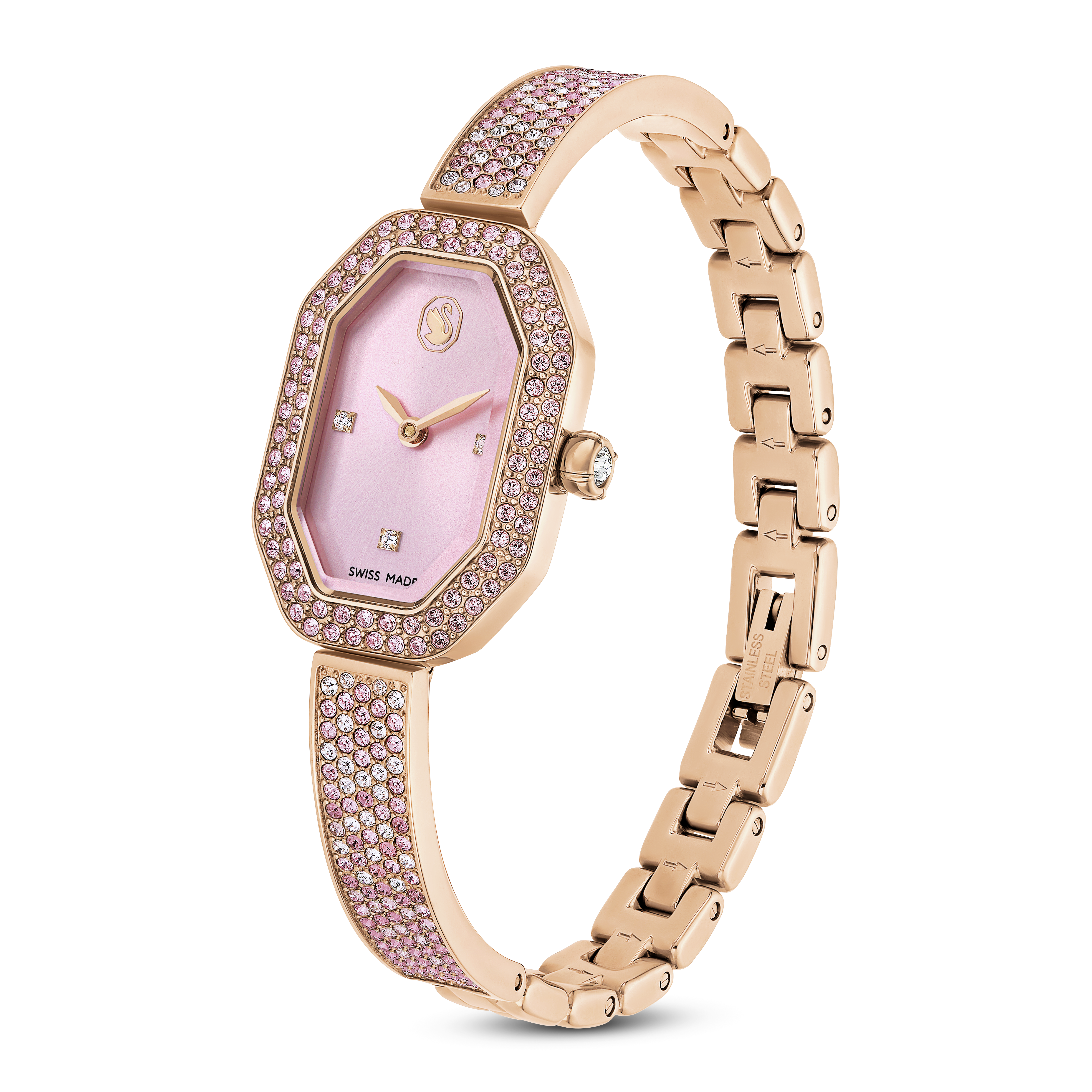 Dextera Bangle Bileklik Saat, İsviçre Üretimi, Metal Bileklik, Pembe, Pembe Altın Rengi Kaplama