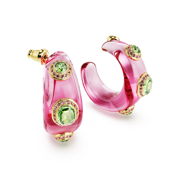 Dulcis Halka Küpe, Karişik Kesim, Çok Renkli, Altin Rengi Kaplama