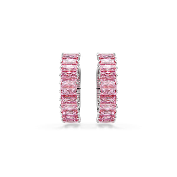Matrix Kelepçe Küpe, Baget Kesim, Pembe, Rodyum Kaplama