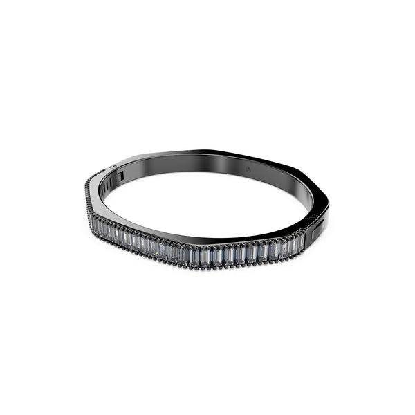 Matrix Bangle Bileklik, Baget Kesim, Gri, Rutenyum Kaplama