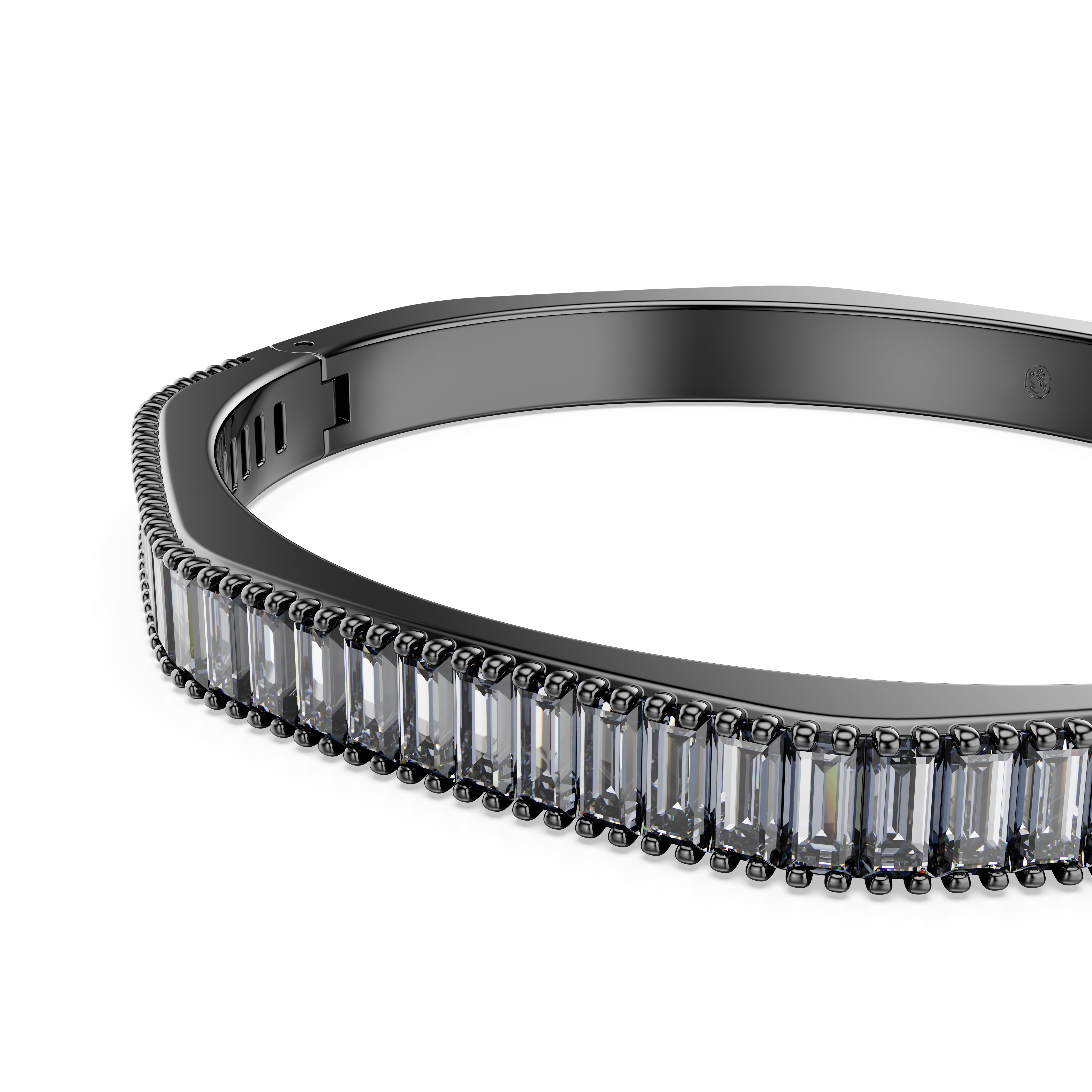 Matrix Bangle Bileklik, Baget Kesim, Gri, Rutenyum Kaplama