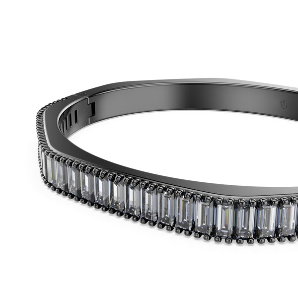 Matrix Bangle Bileklik, Baget Kesim, Gri, Rutenyum Kaplama