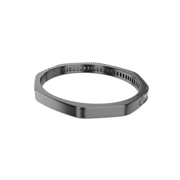 Matrix Bangle Bileklik, Baget Kesim, Gri, Rutenyum Kaplama