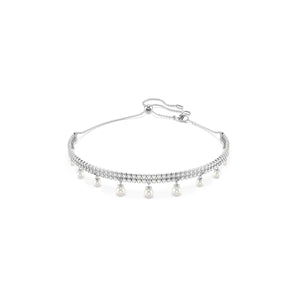 Capsule Choker Kolye, İnci, Beyaz, Rodyum Kaplama