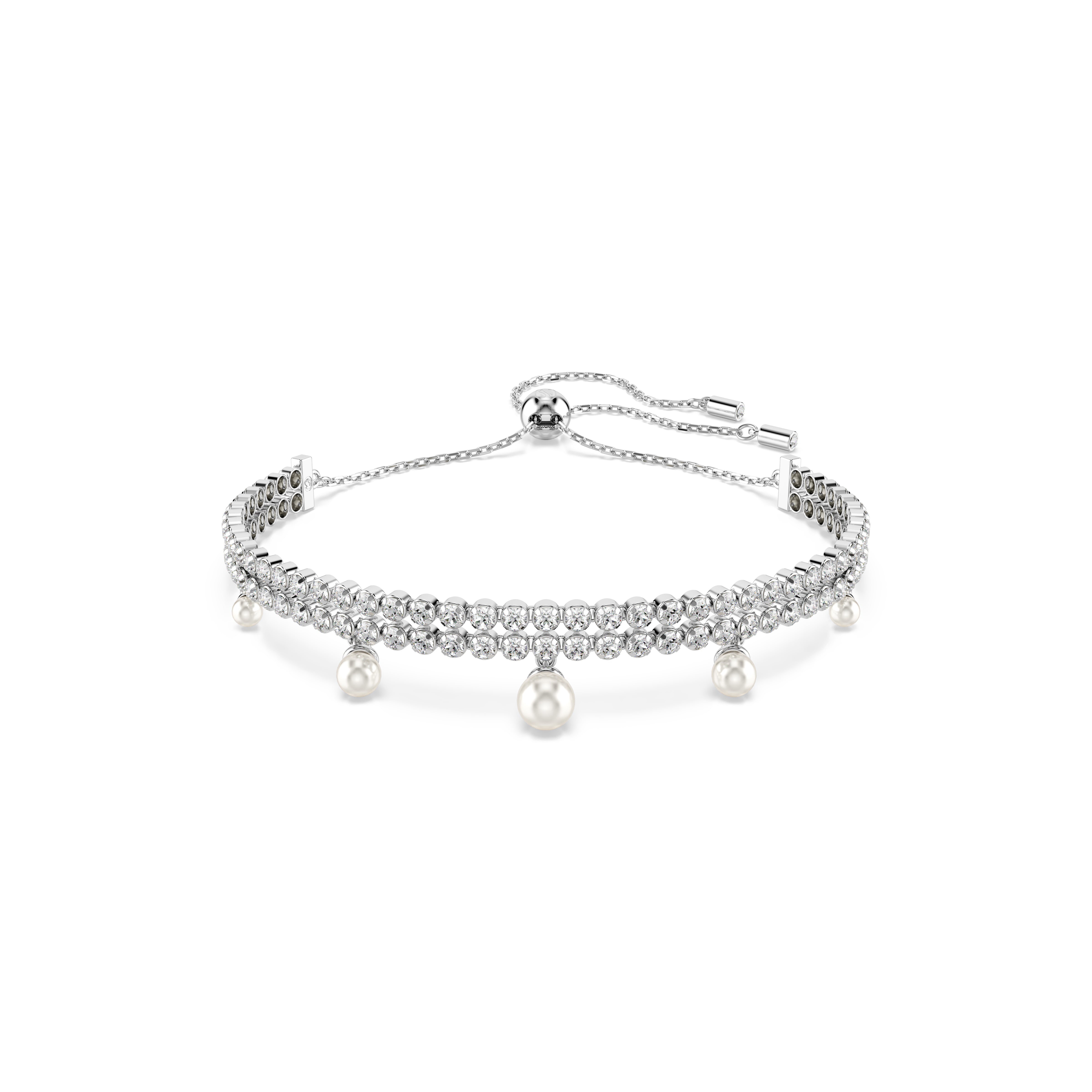 Ariana Grande x Swarovski Capsule Bileklik, İnci, Beyaz, Rodyum Kaplama