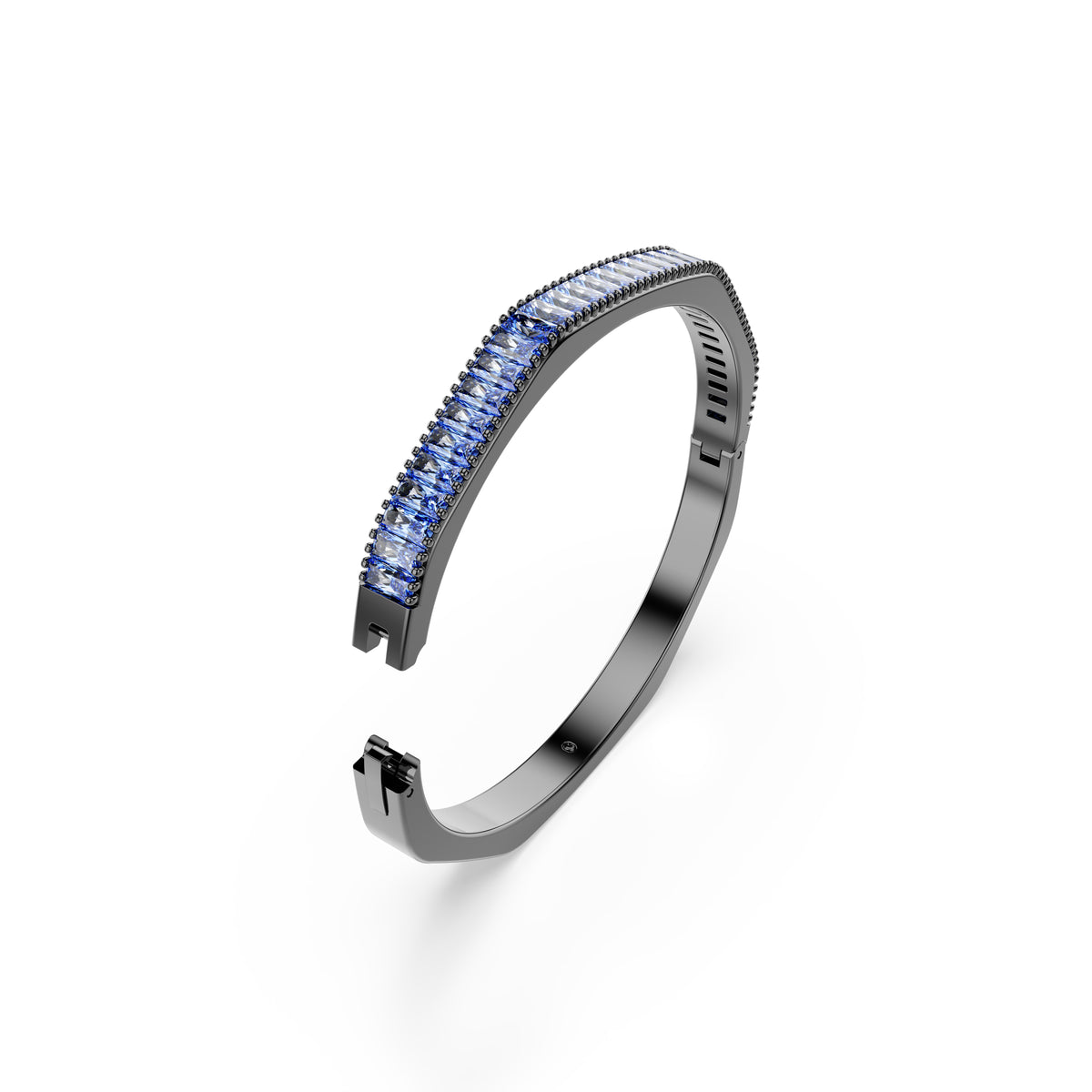 Matrix Bangle Bileklik, Baget Kesim, Mavi, Rutenyum Kaplama