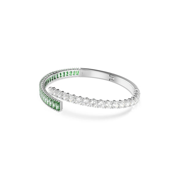 Matrix Bangle Bileklik, Karişik Kesim, Yeşil, Rodyum Kaplama