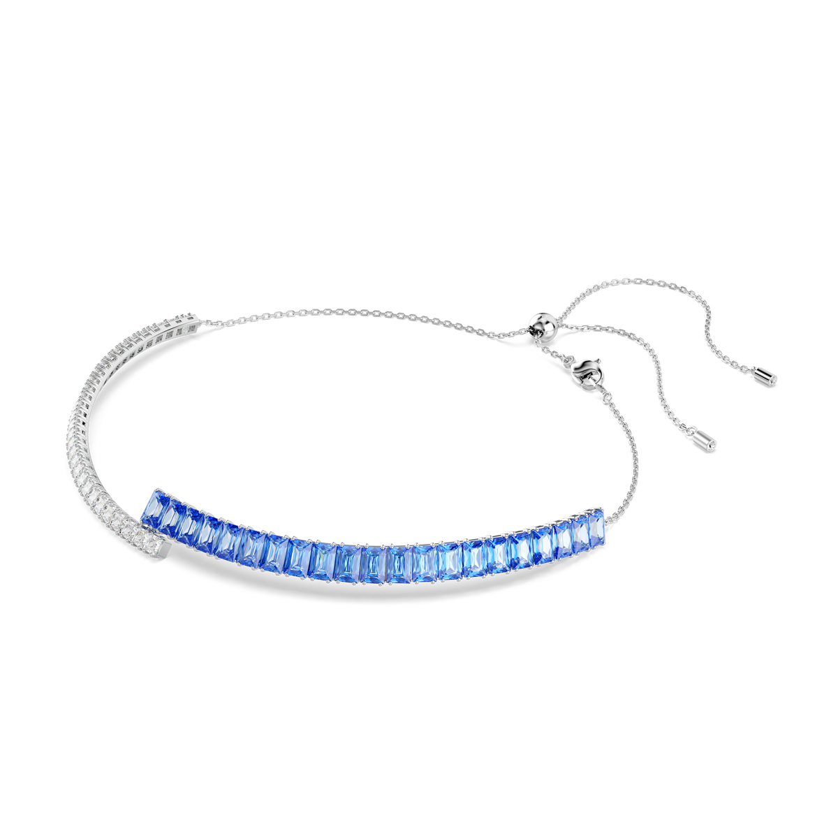Matrix Choker Kolye, Karışık Kesim, Mavi, Rodyum kaplama