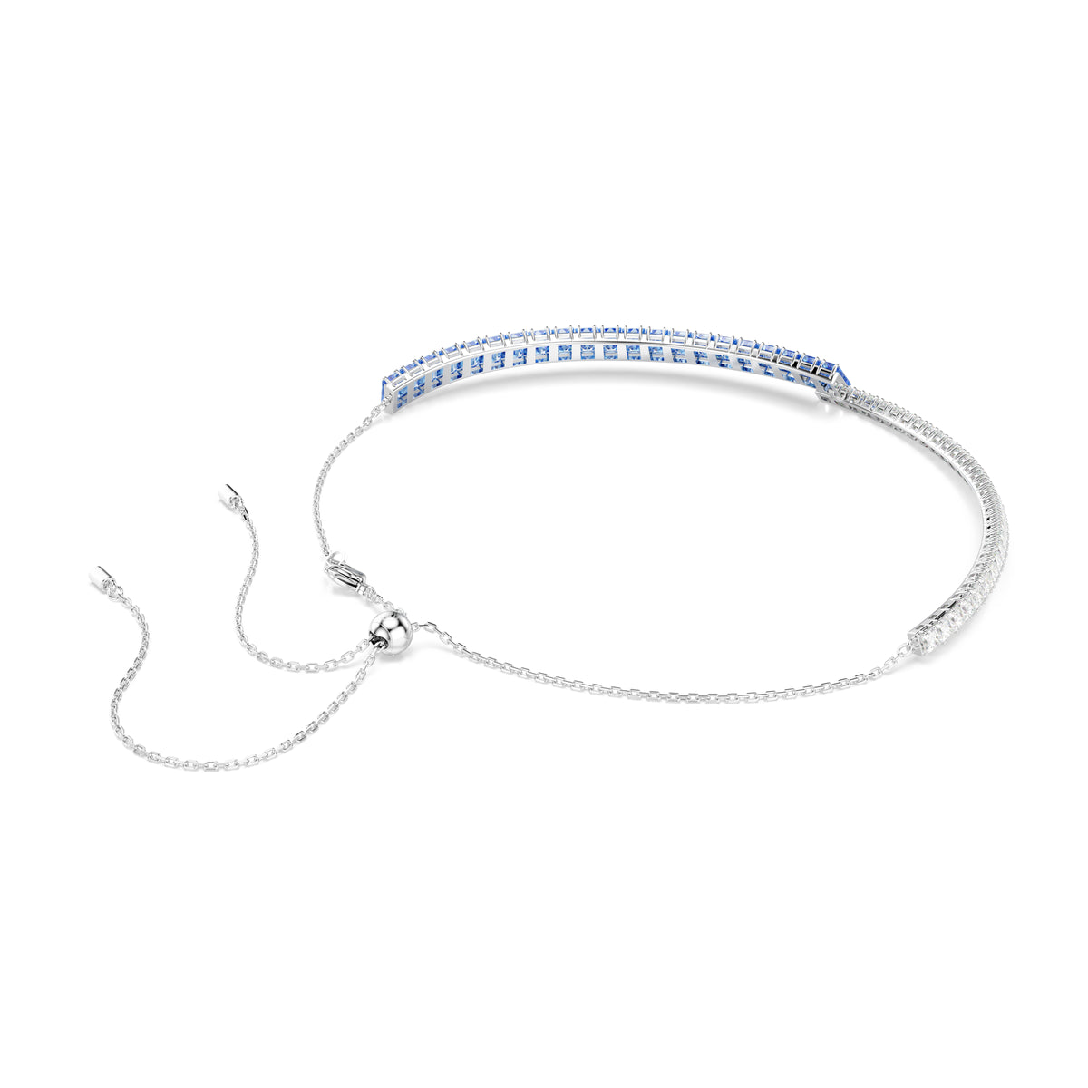 Matrix Choker Kolye, Karışık Kesim, Mavi, Rodyum kaplama