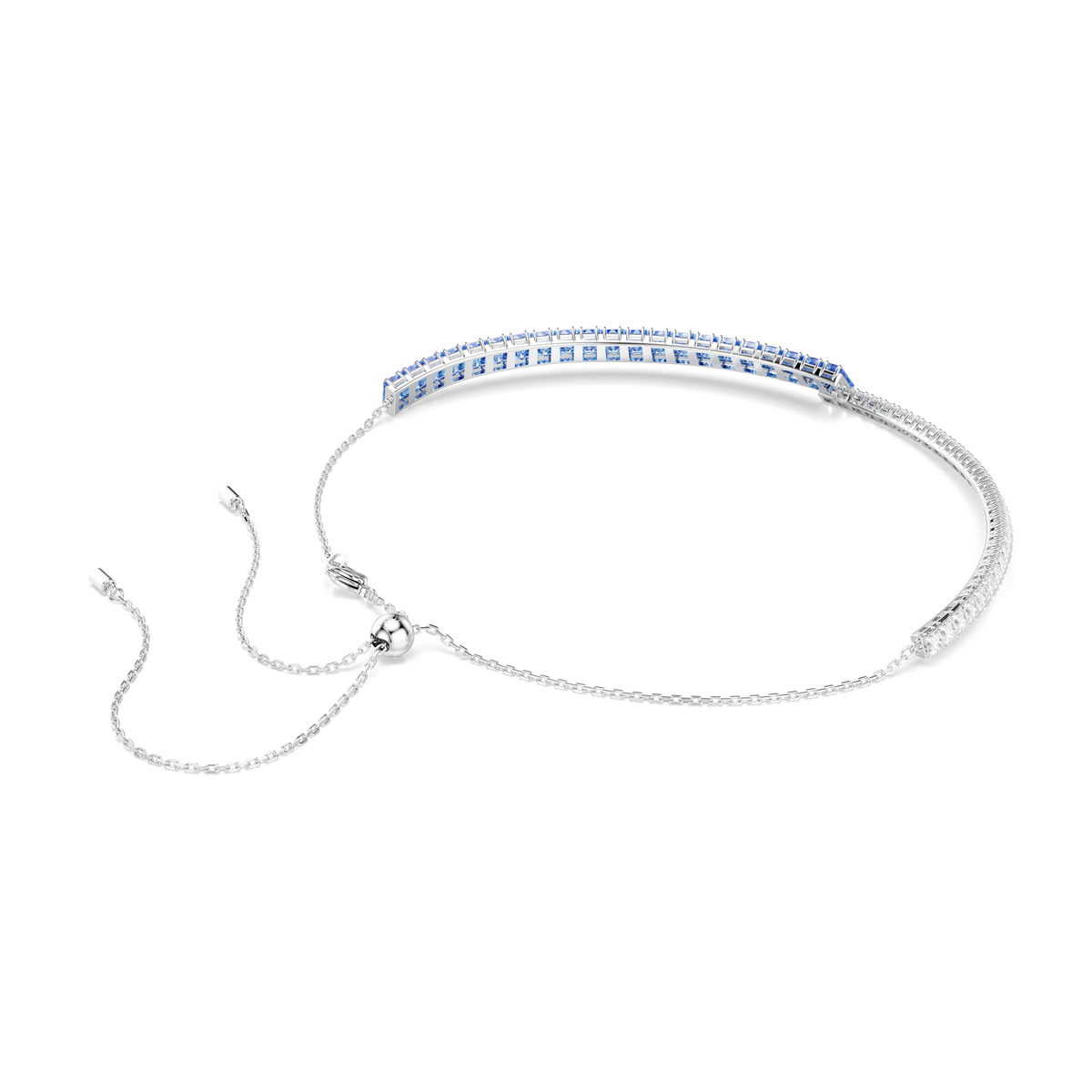 Matrix Choker Kolye, Karışık Kesim, Mavi, Rodyum kaplama