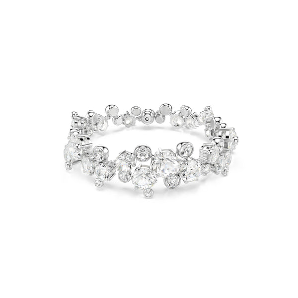 Constella Bracelet, Mixed Cuts, White, Rhodium Plated, M