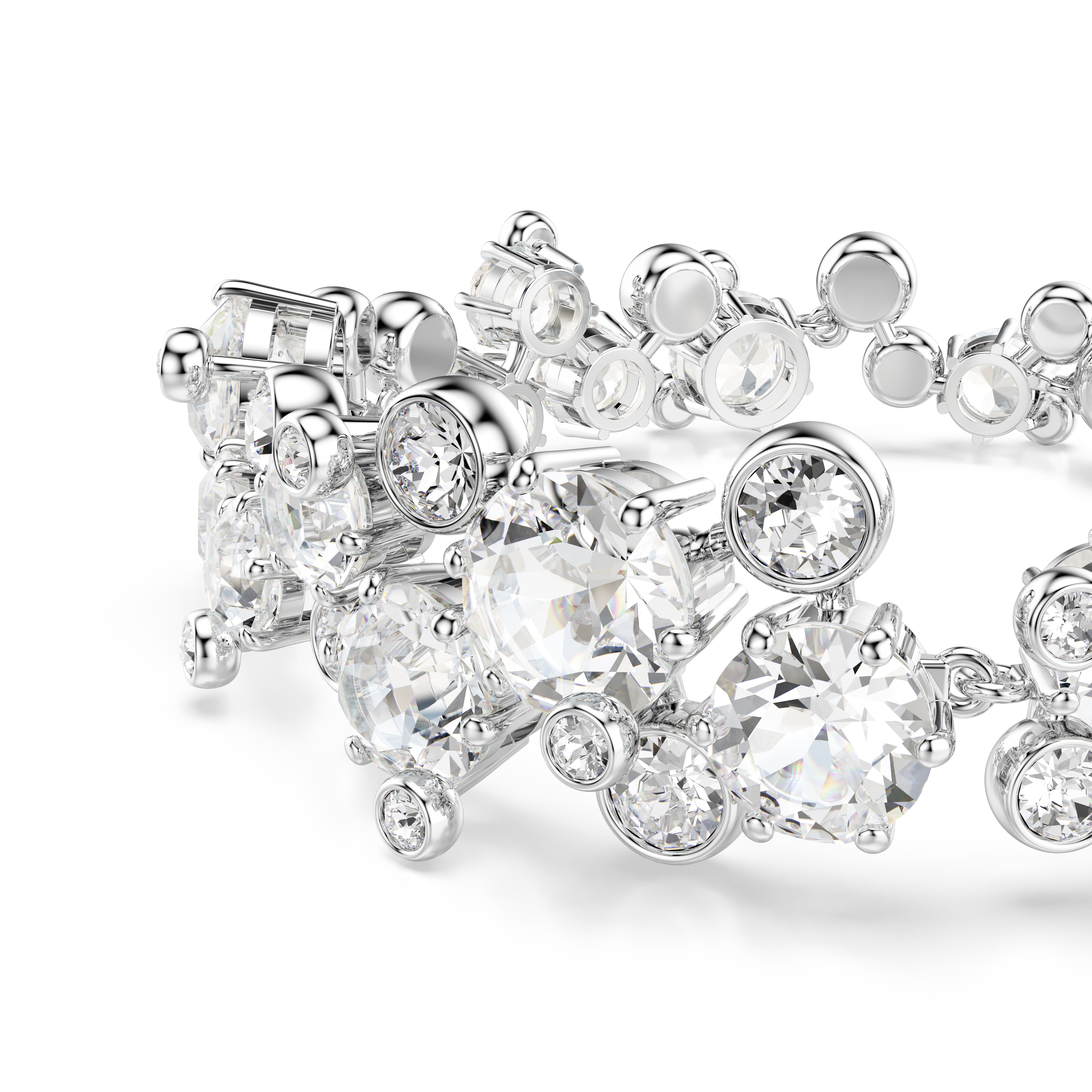 Constella Bileklik, Karişik Kesim, Beyaz, Rodyum Kaplama, M