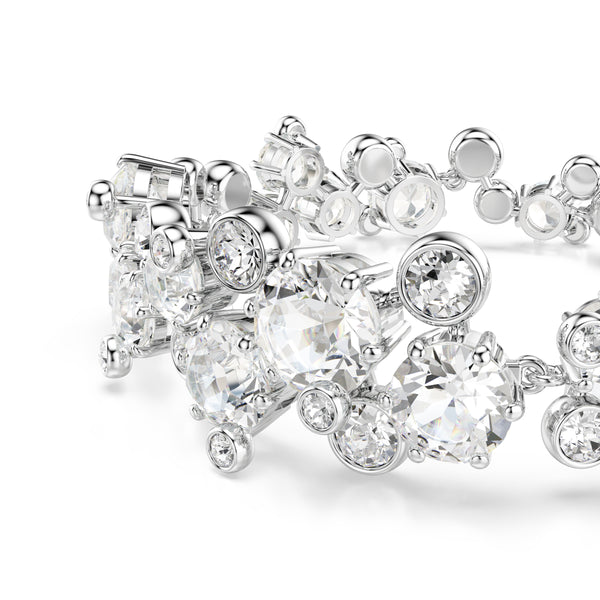 Constella Bracelet, Mixed Cuts, White, Rhodium Plated, M