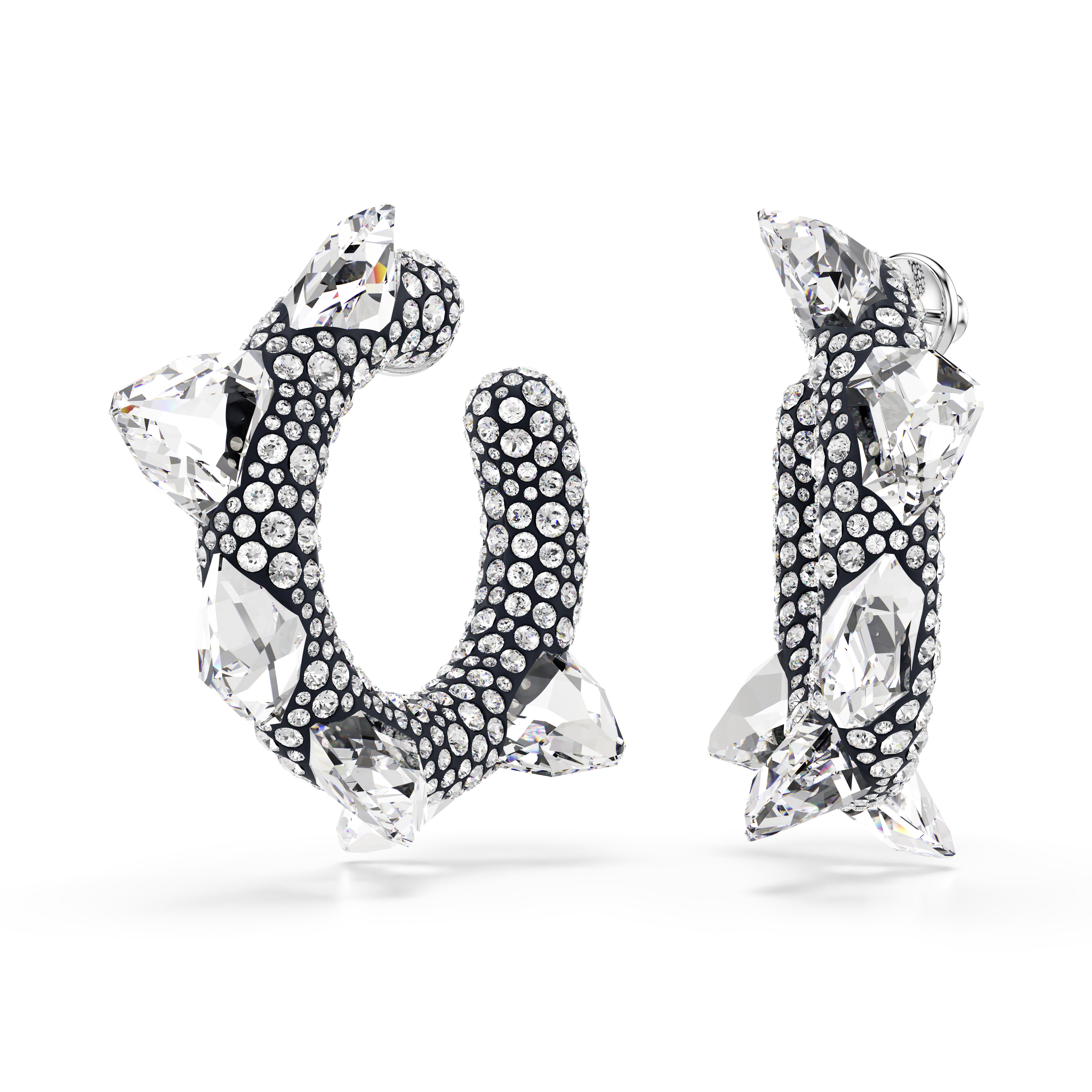 Sublima Halka Küpeler, Çivi, Beyaz, Rodyum Kaplama