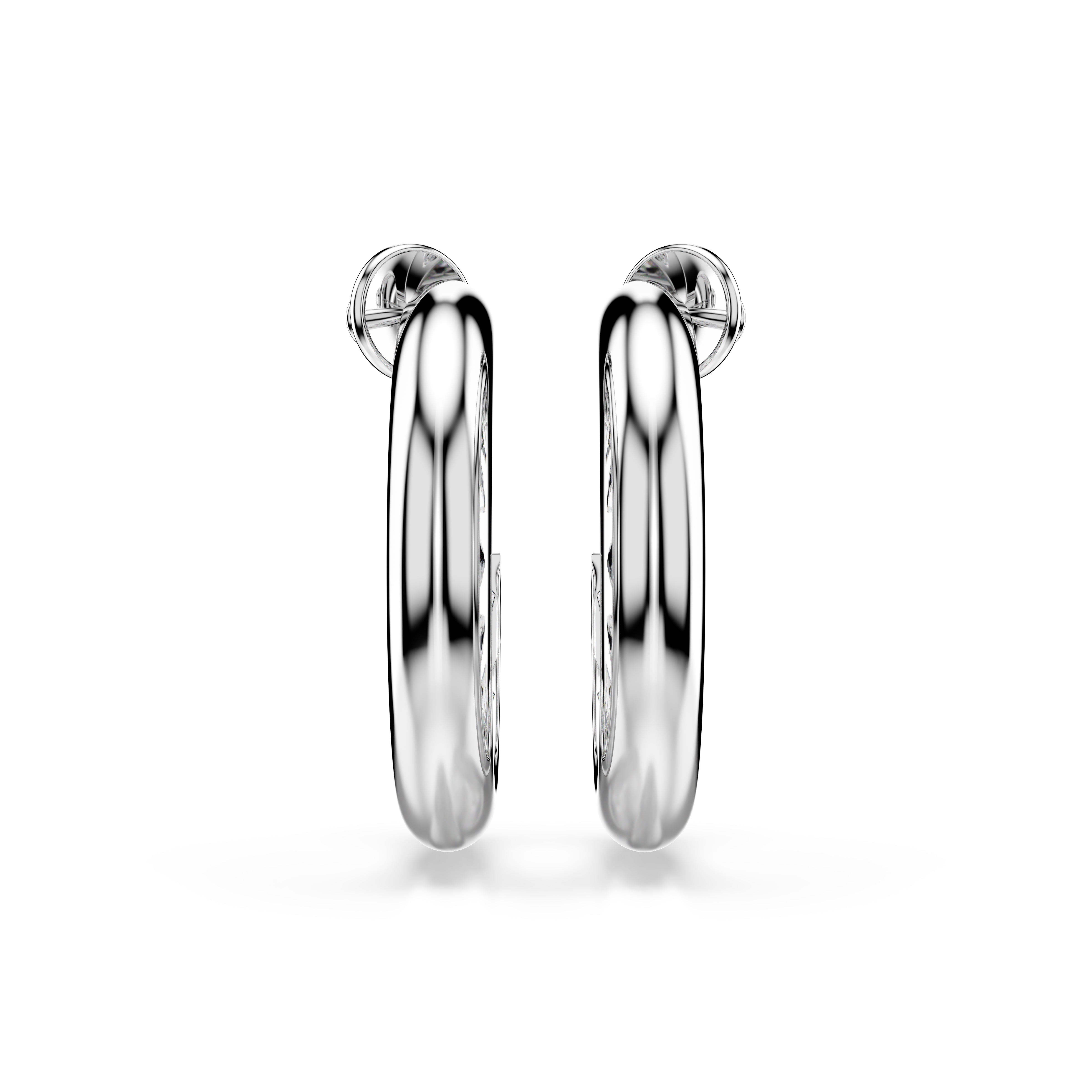 Sublima Halka Küpeler, Beyaz, Rodyum Kaplama