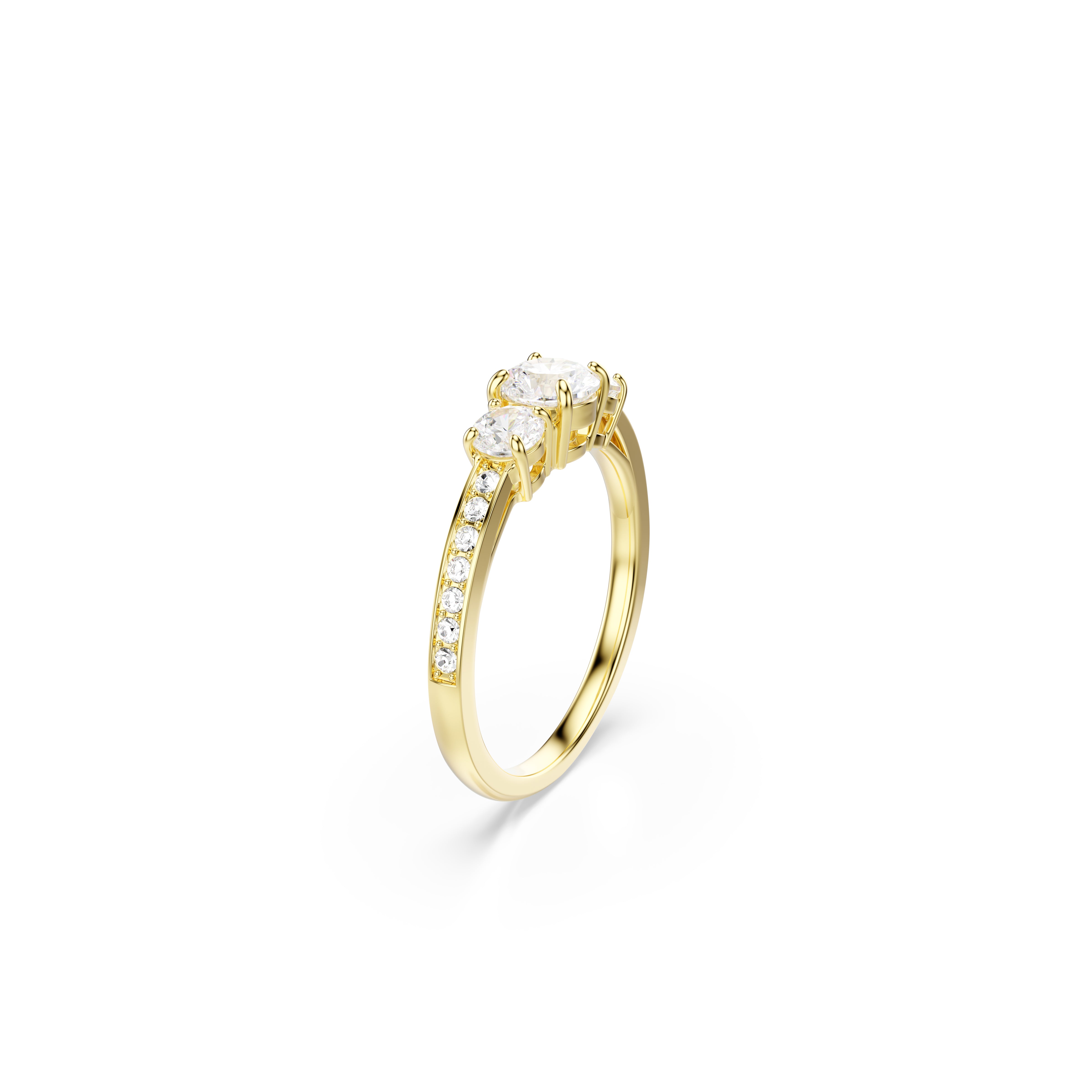 Stilla Attract Kokteyl Yüzük, Yuvarlak Kesim, Beyaz, Sari Altin Rengi Kaplama