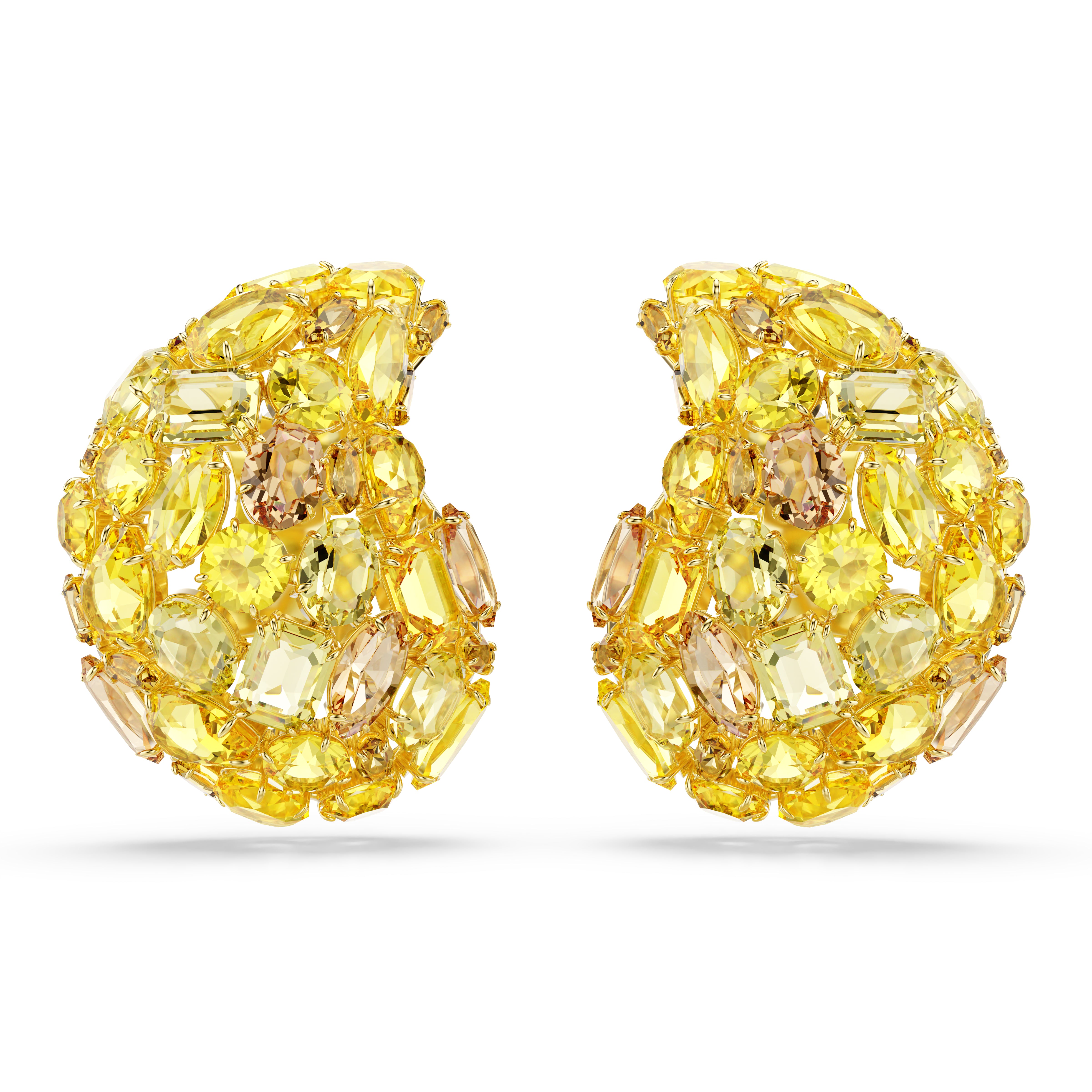 Gema Klipsli Küpeler, Sari, Altin Rengi Kaplama