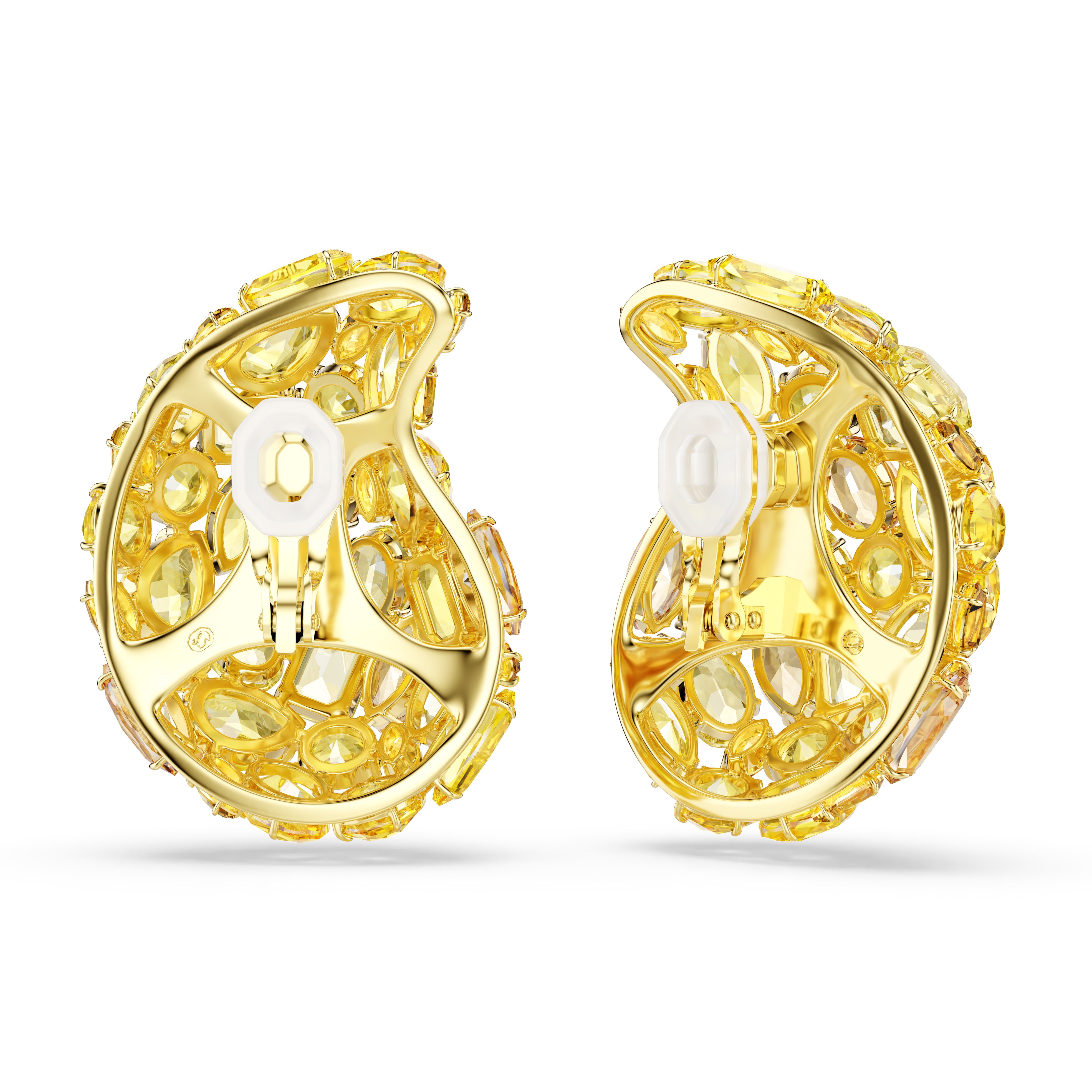 Gema Klipsli Küpeler, Sari, Altin Rengi Kaplama