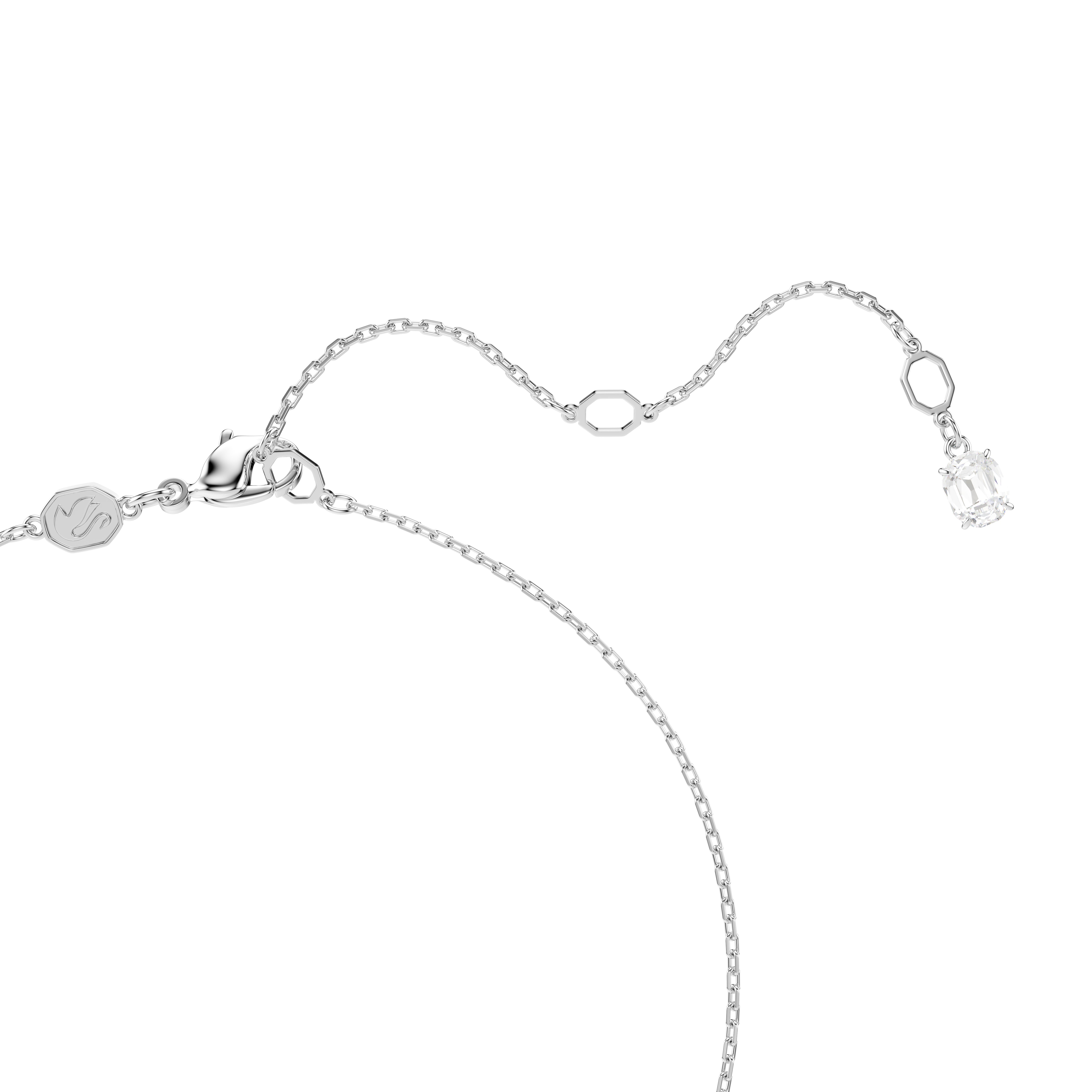 Swan Kolye, Kuğu, Beyaz, Rodyum Kaplama