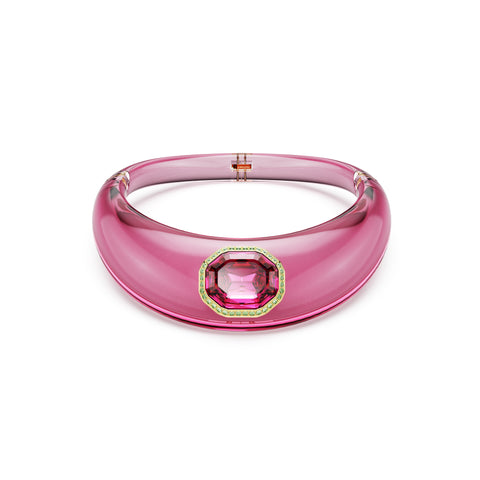 Dulcis Gerdanlik, Octagon Kesim, Pavé, Pembe, Altin Rengi Kaplama