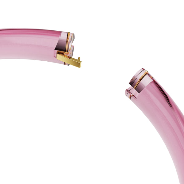 Dulcis Gerdanlik, Octagon Kesim, Pavé, Pembe, Altin Rengi Kaplama