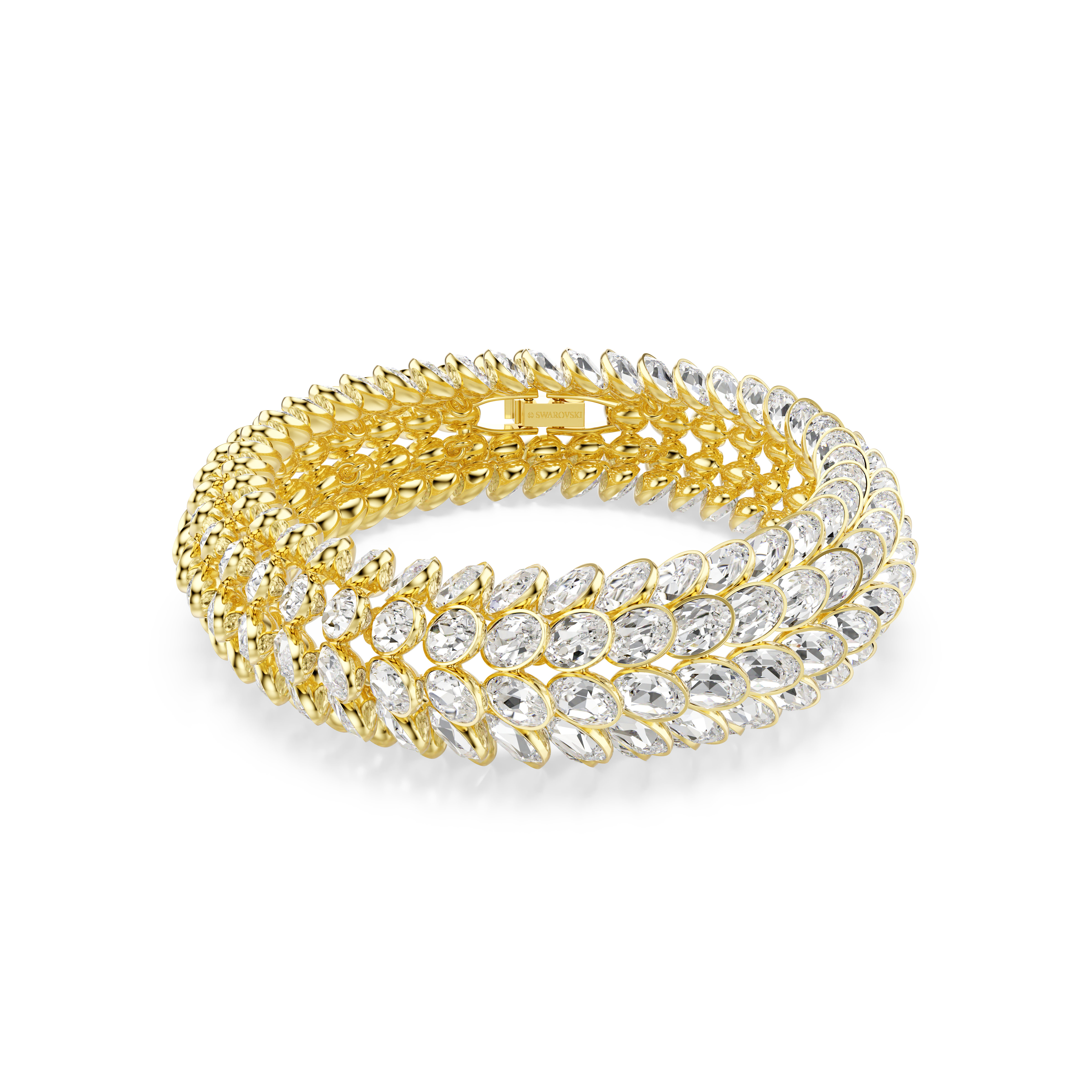 Idyllia Bileklik, Oval Kesim, Beyaz, Altın Rengi Kaplama, M