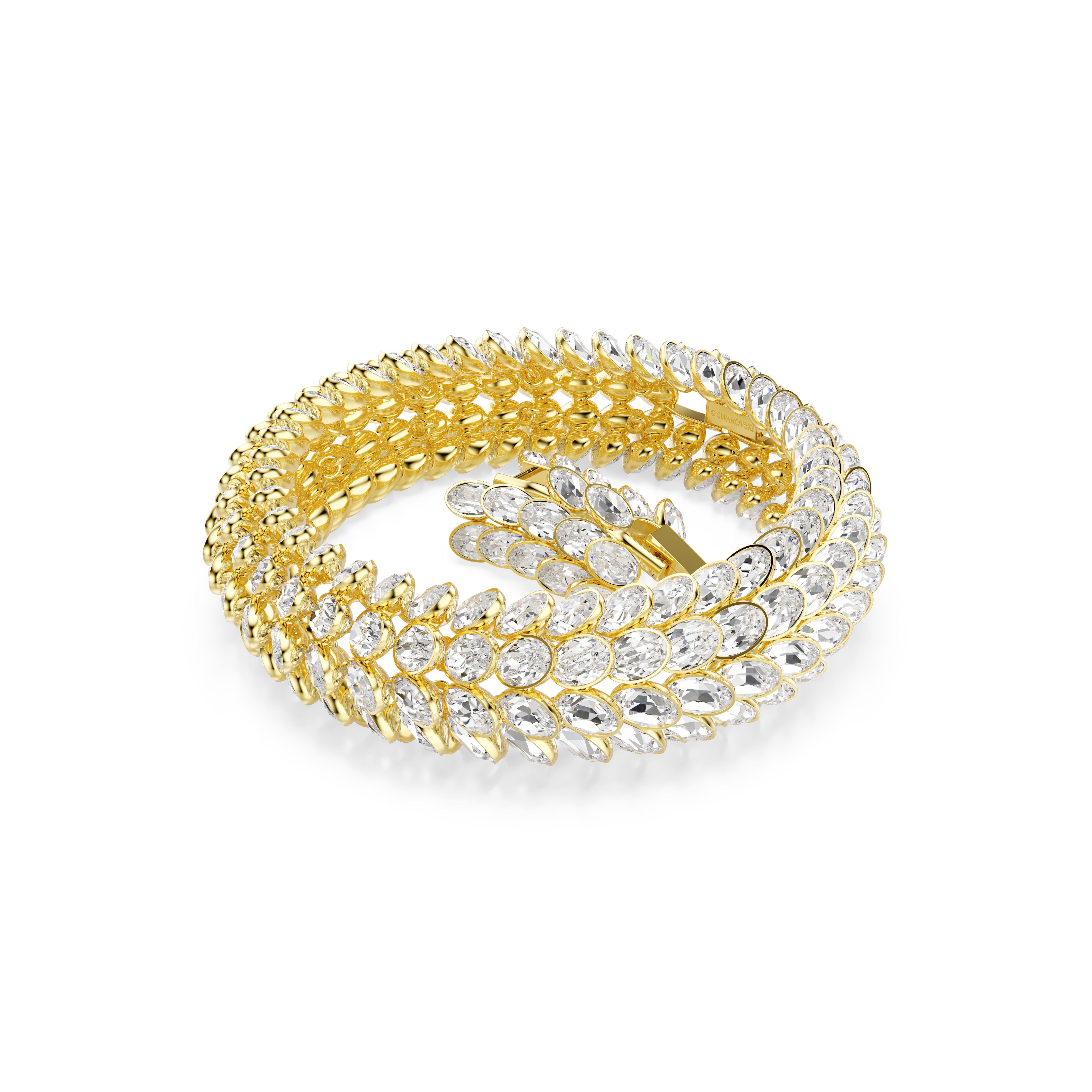 Idyllia Bileklik, Oval Kesim, Beyaz, Altın Rengi Kaplama, M