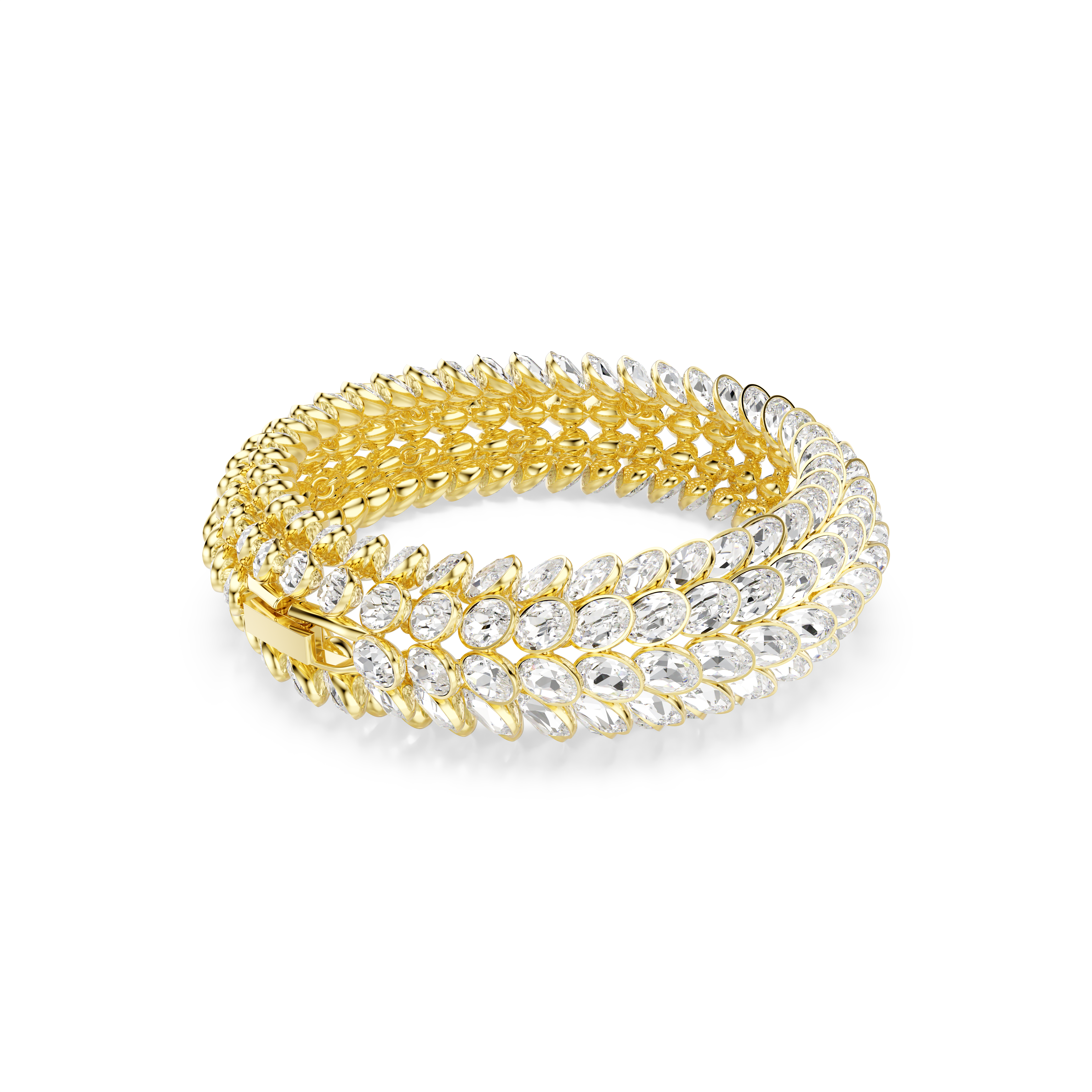 Idyllia Bileklik, Oval Kesim, Beyaz, Altın Rengi Kaplama, M