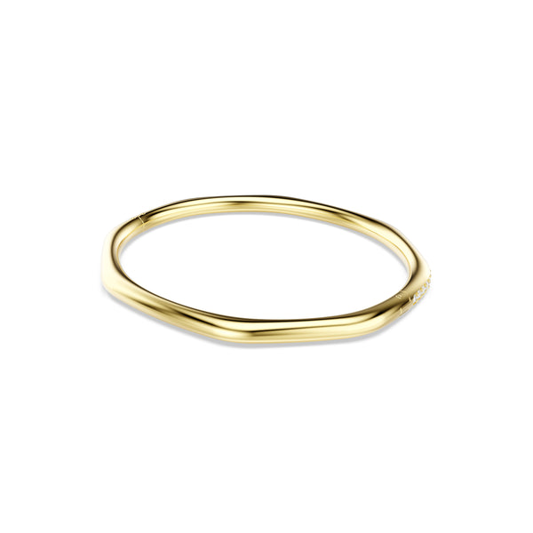 Dextera Bangle Bileklik, Sekizgen, Round Cut, Beyaz, Sari Altin Rengi Kaplama