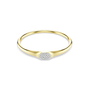 Dextera Bangle Bileklik, Yuvarlak Kesim, Beyaz, Sari Altin Rengi Kaplama