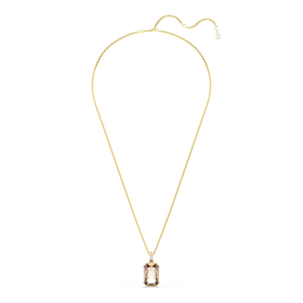 Millenia Kolye, Sekizgen Kesim, Karamel, Altin Rengi Kaplama