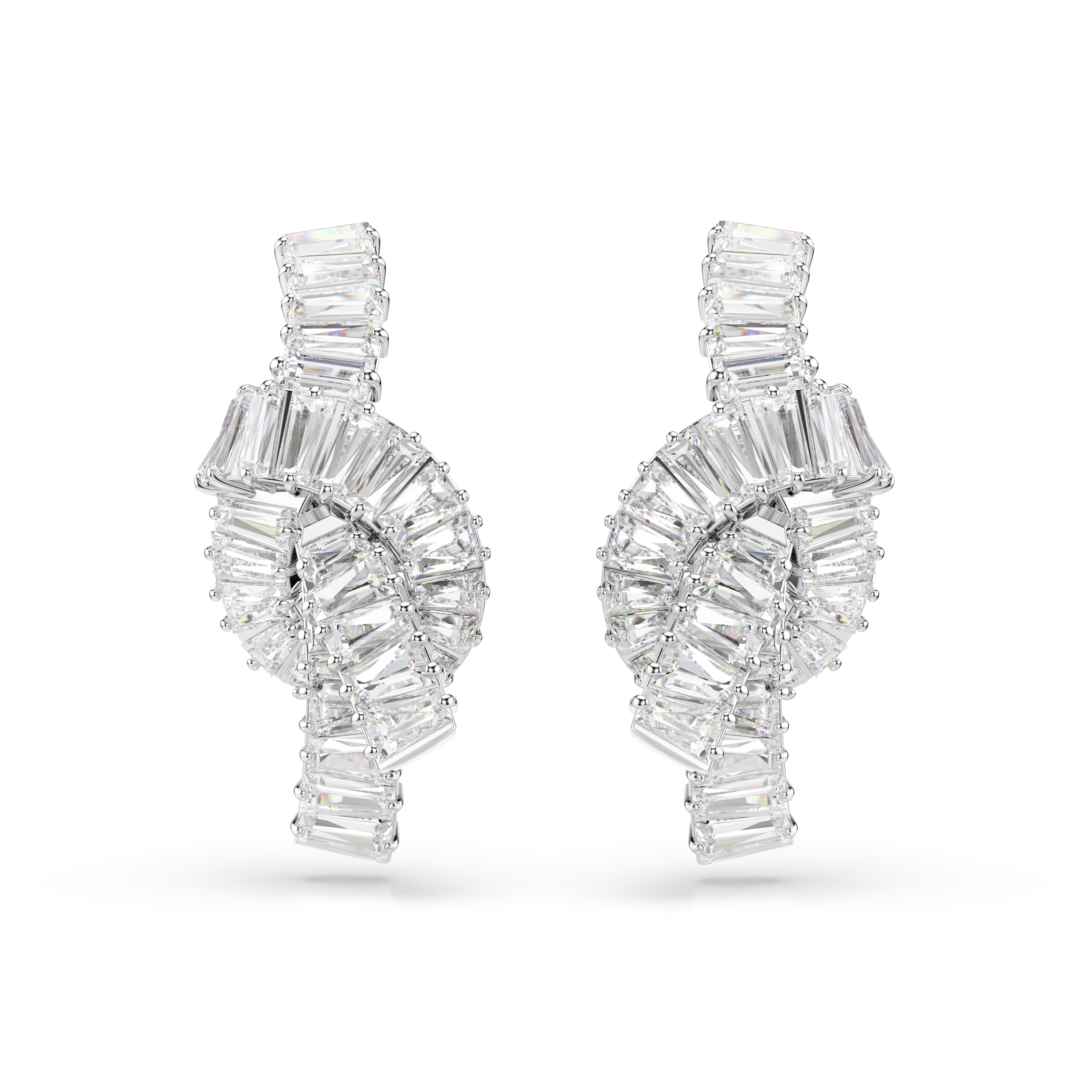 Matrix Küpe, Baget Kesim, Düğüm, Beyaz, Rodyum Kaplama