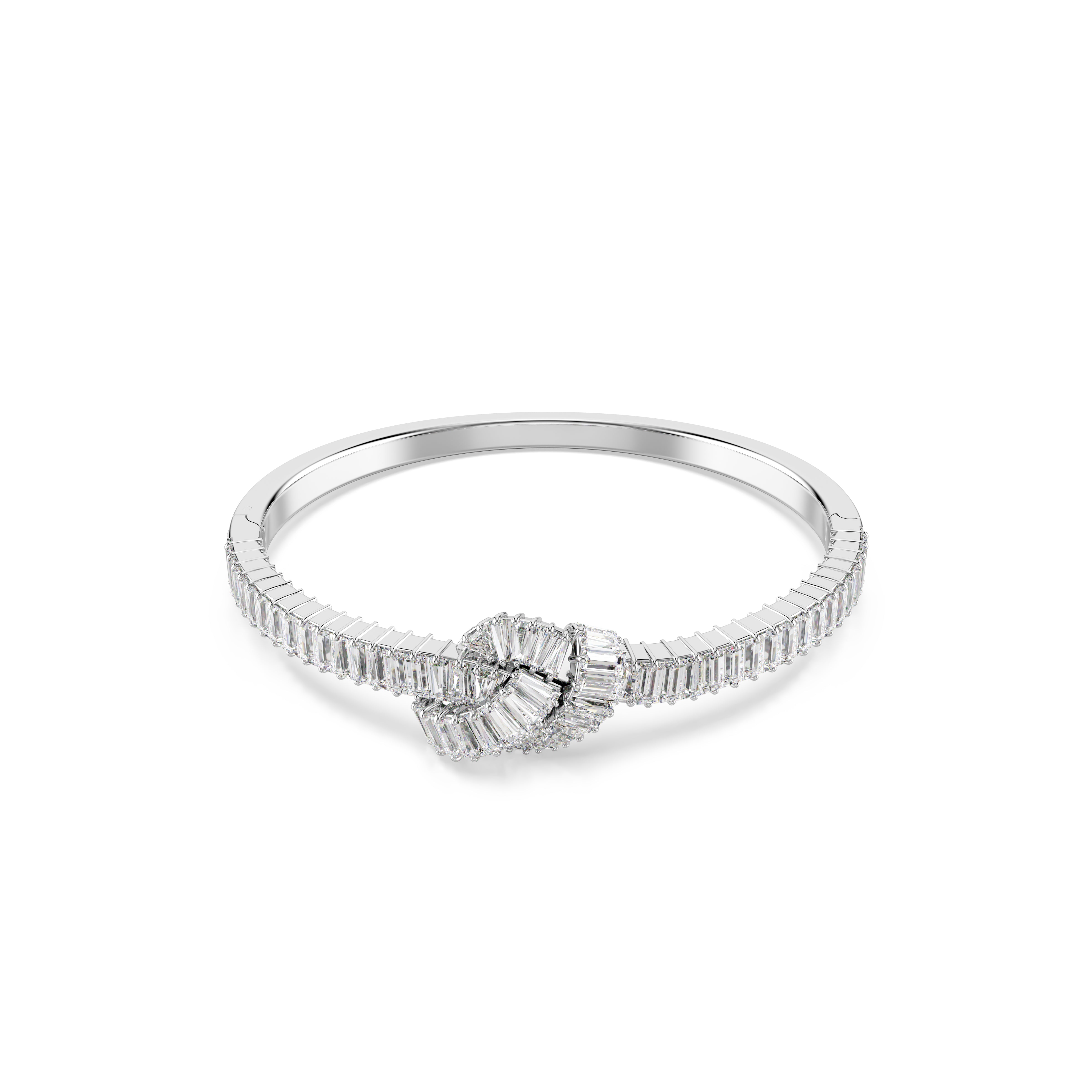 Matrix Bangle Bileklik, Baget Kesim, Düğüm, Beyaz, Rodyum Kaplama