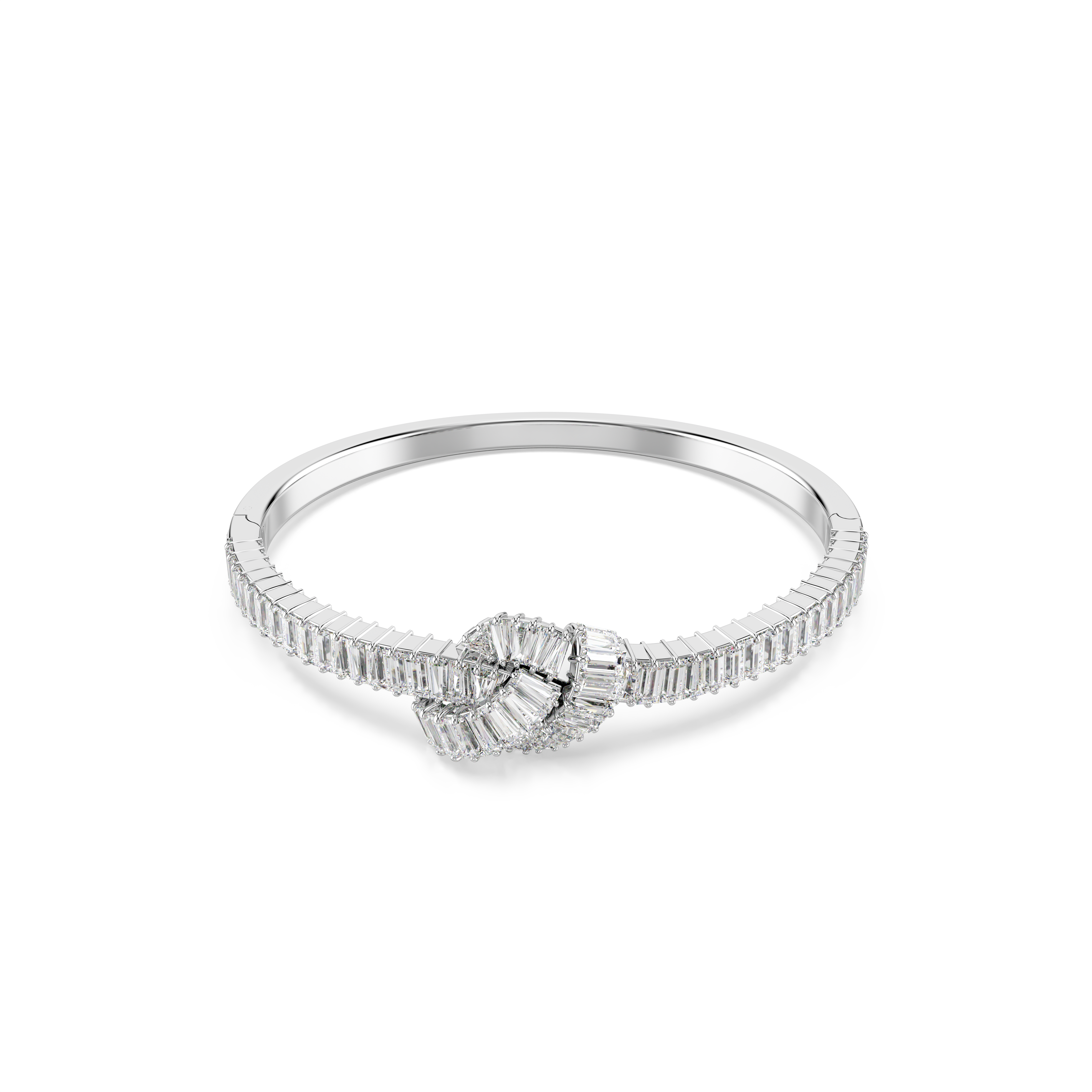 Matrix Bangle Bileklik, Baget Kesim, Düğüm, Beyaz, Rodyum Kaplama