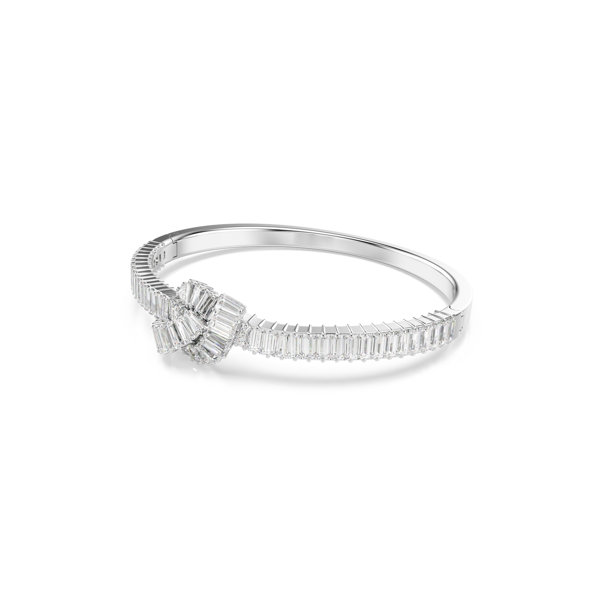 Matrix Bangle Bileklik, Baget Kesim, Düğüm, Beyaz, Rodyum Kaplama