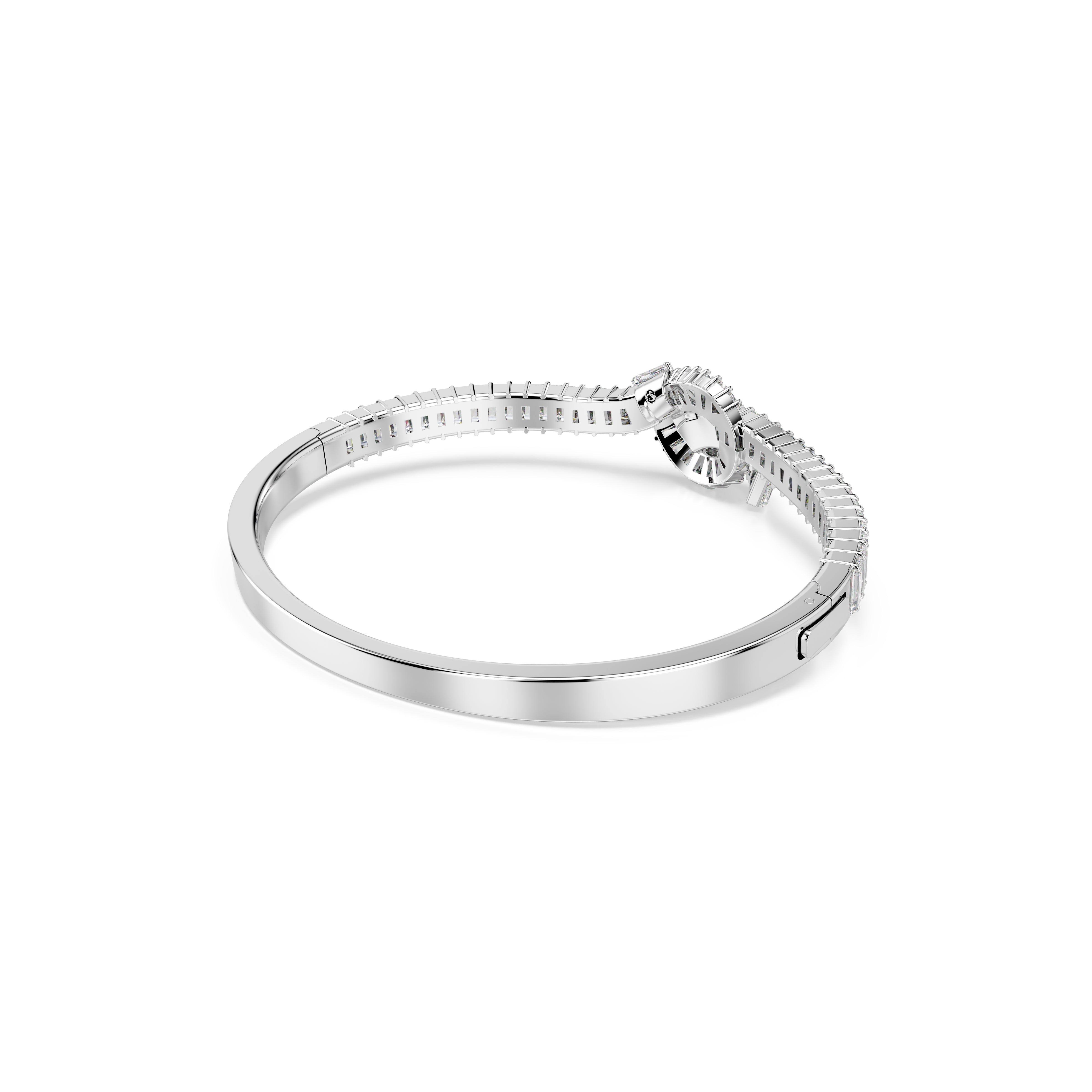 Matrix Bangle Bileklik, Baget Kesim, Düğüm, Beyaz, Rodyum Kaplama