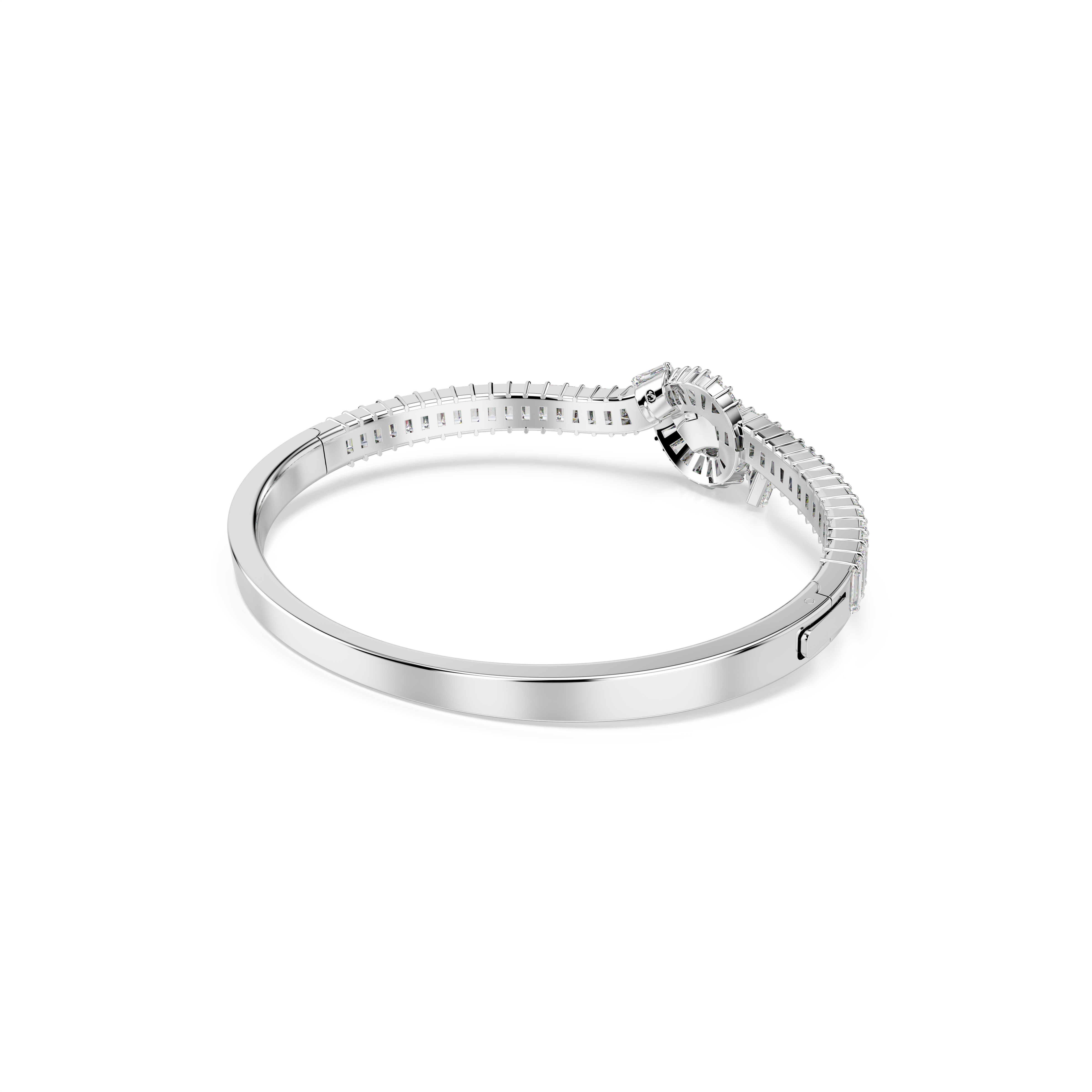 Matrix Bangle Bileklik, Baget Kesim, Düğüm, Beyaz, Rodyum Kaplama