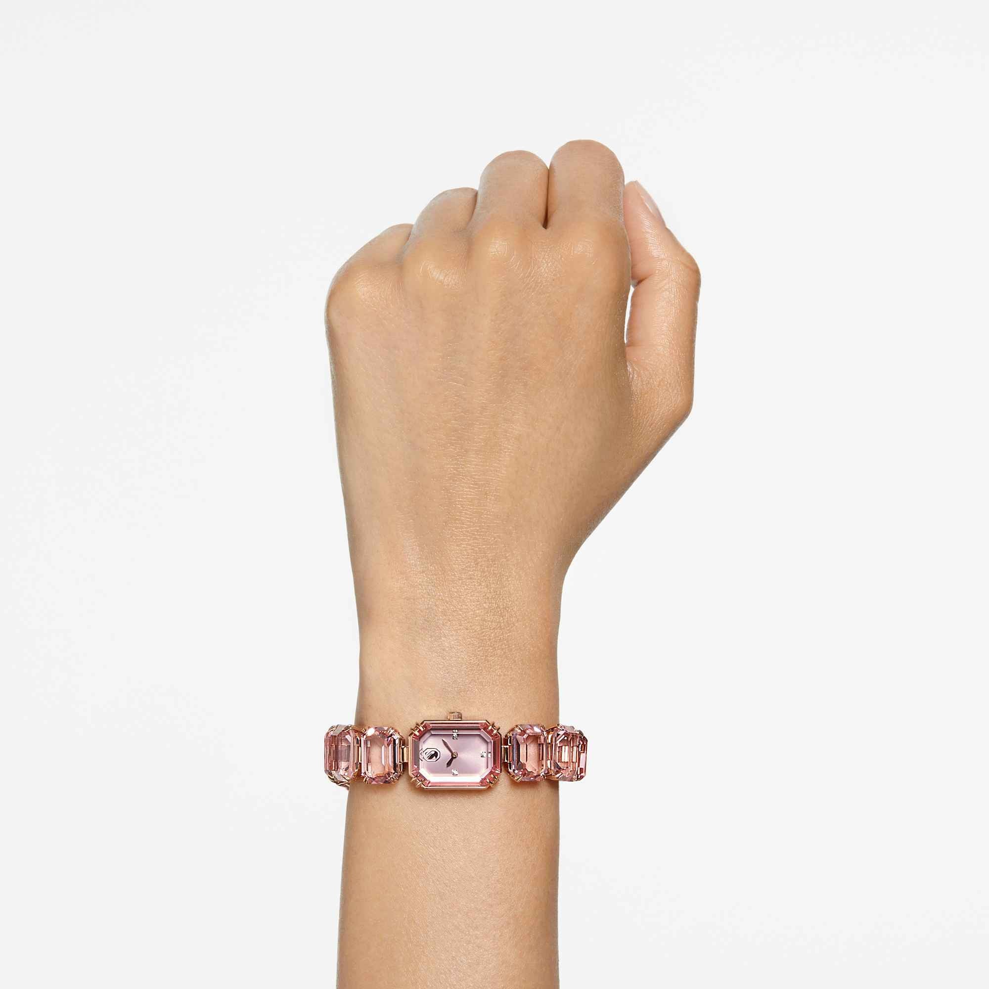 Millenia Saat, Octagon Cut Bileklik, Pembe, Pembe Altın Rengi Kaplama