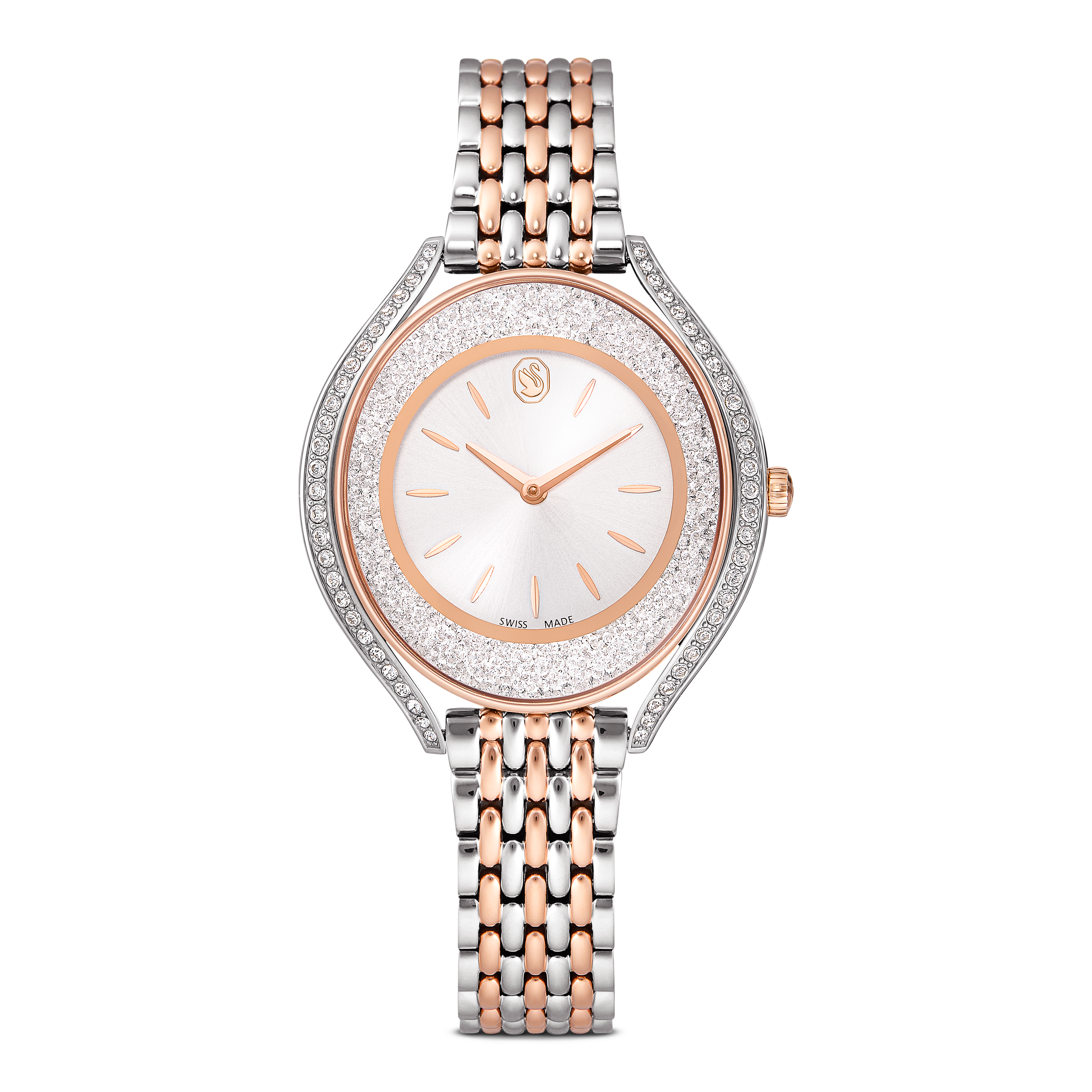Crystalline Aura Saat, İsviçre Üretimi, Metal Bileklik, Rose Altin Tonu, Pembe Ve Rodyum Kaplama