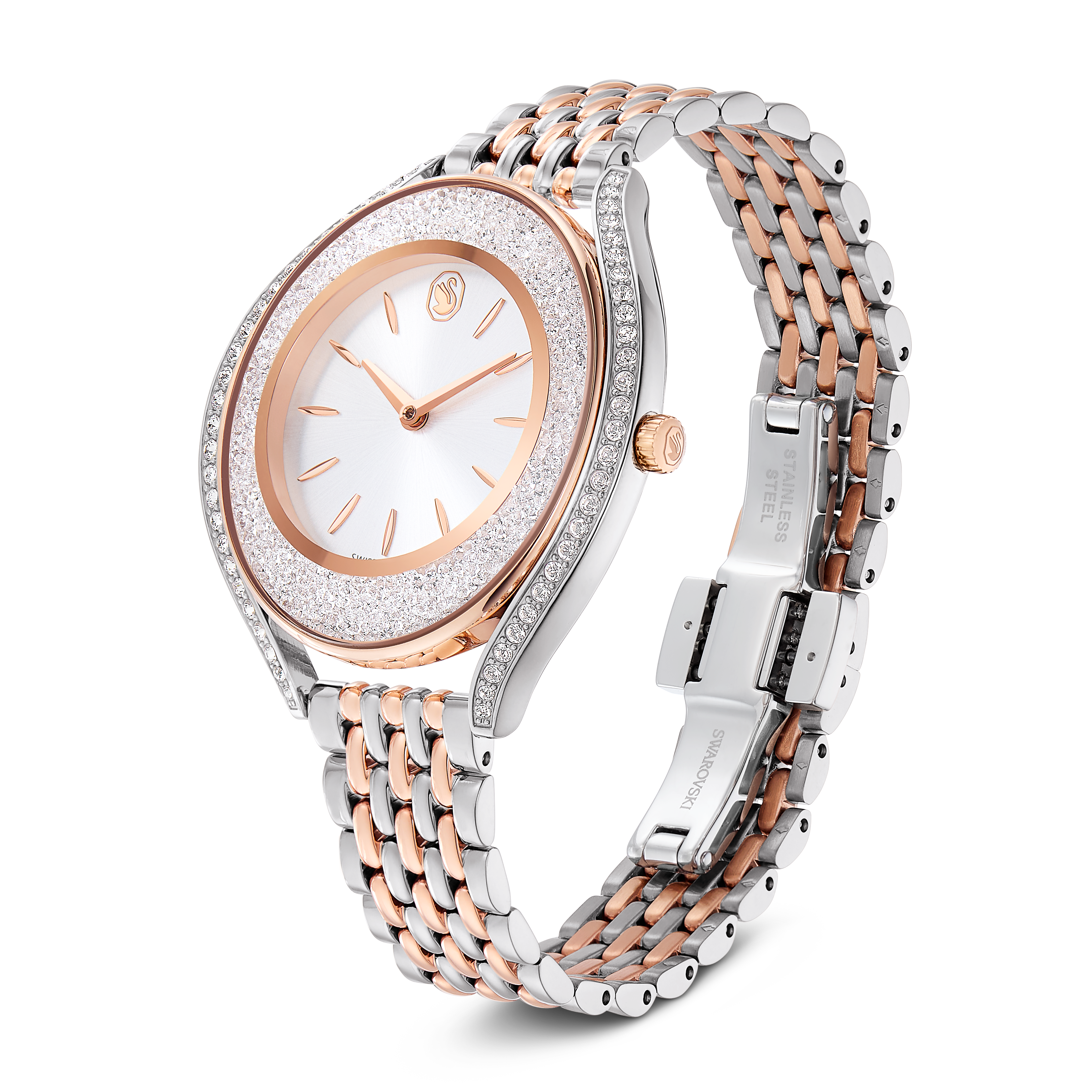 Crystalline Aura Saat, İsviçre Üretimi, Metal Bileklik, Rose Altin Tonu, Pembe Ve Rodyum Kaplama